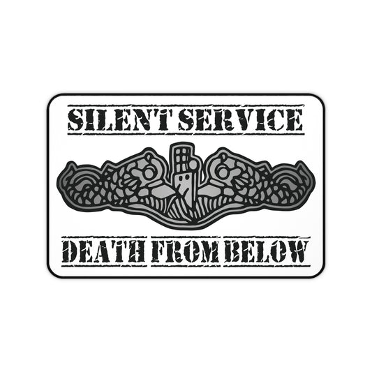 US Submarine Force Silver Dolphins Silent Service Death From Below Desk Mat