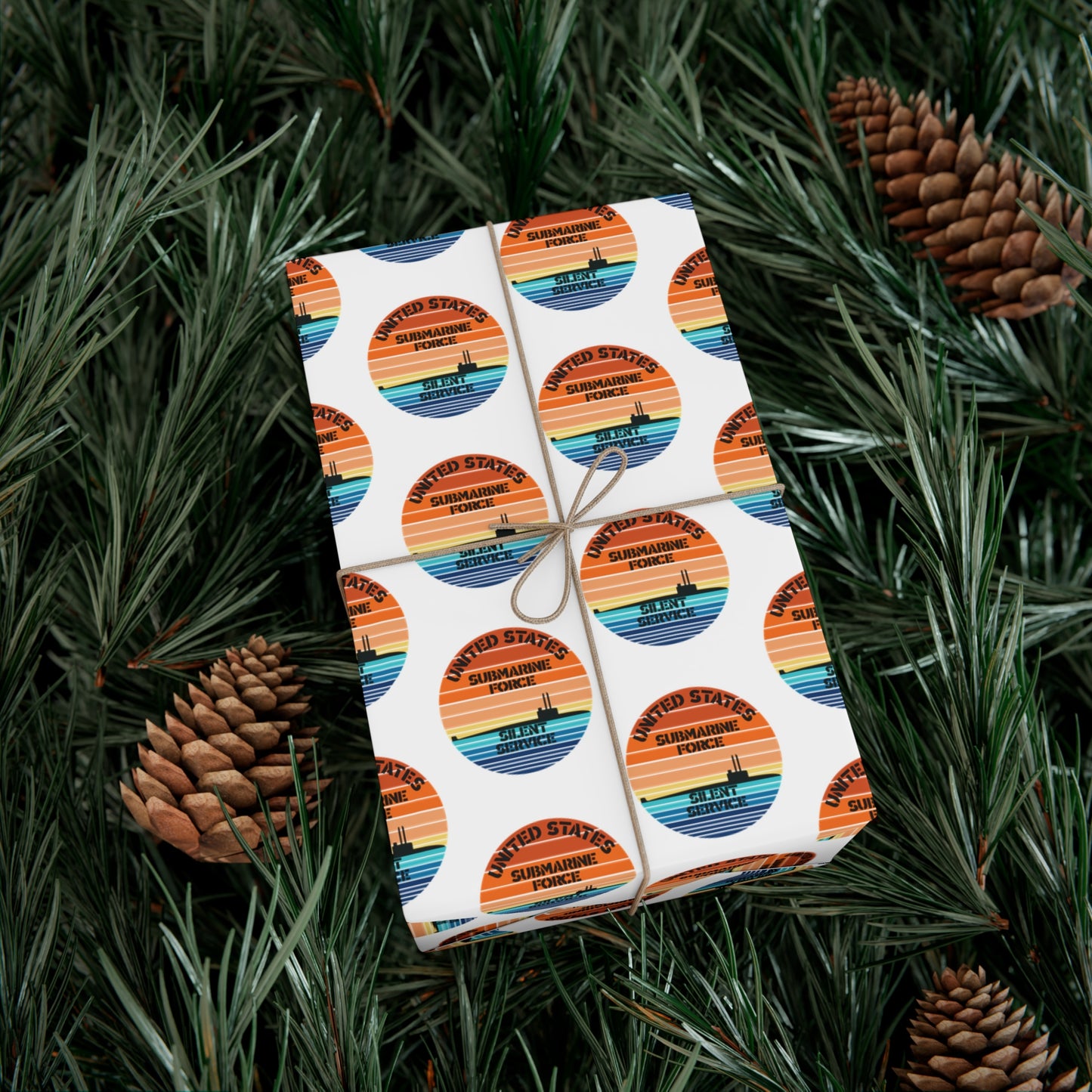 US Navy Submarine Force Silent Service Veteran Sailor Retro Design Gift Wrap Papers