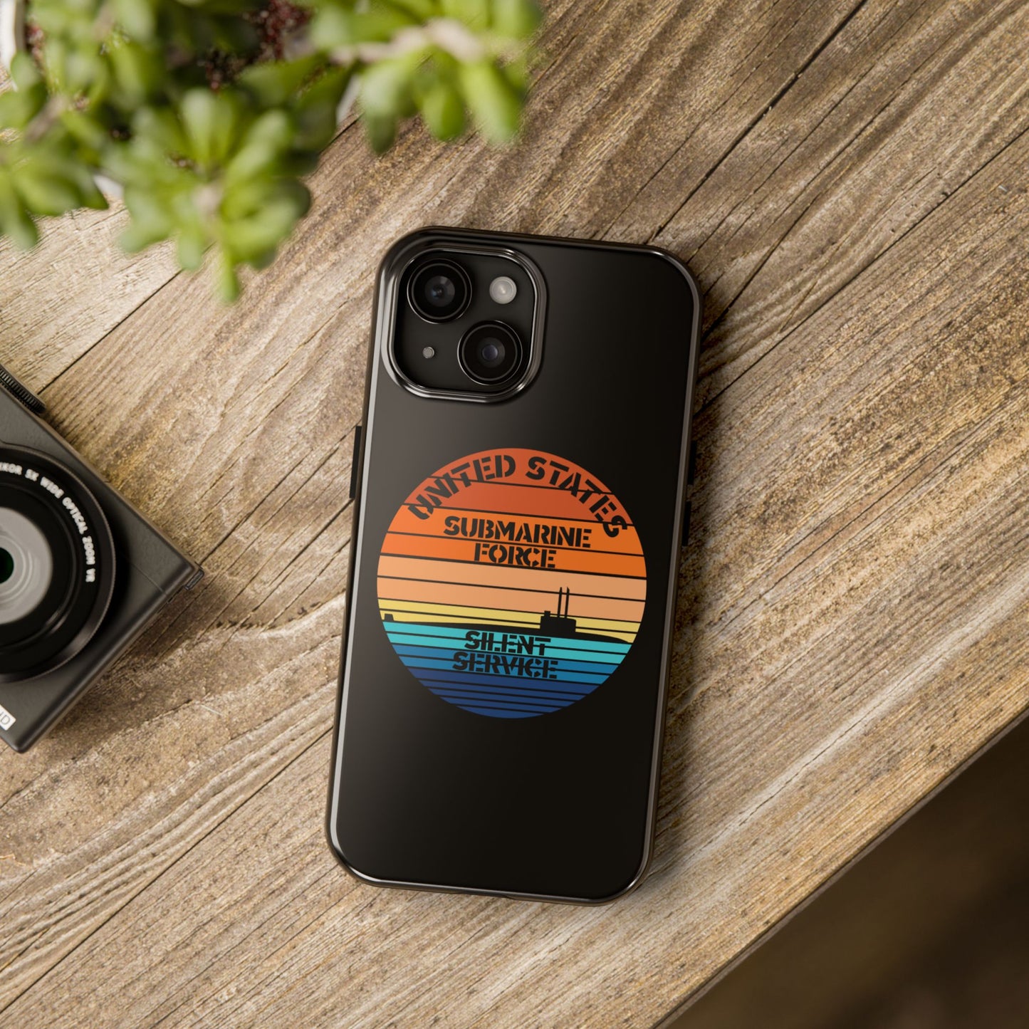 Sunset United States Submarine Force Silent Service Black Tough iPhone Case