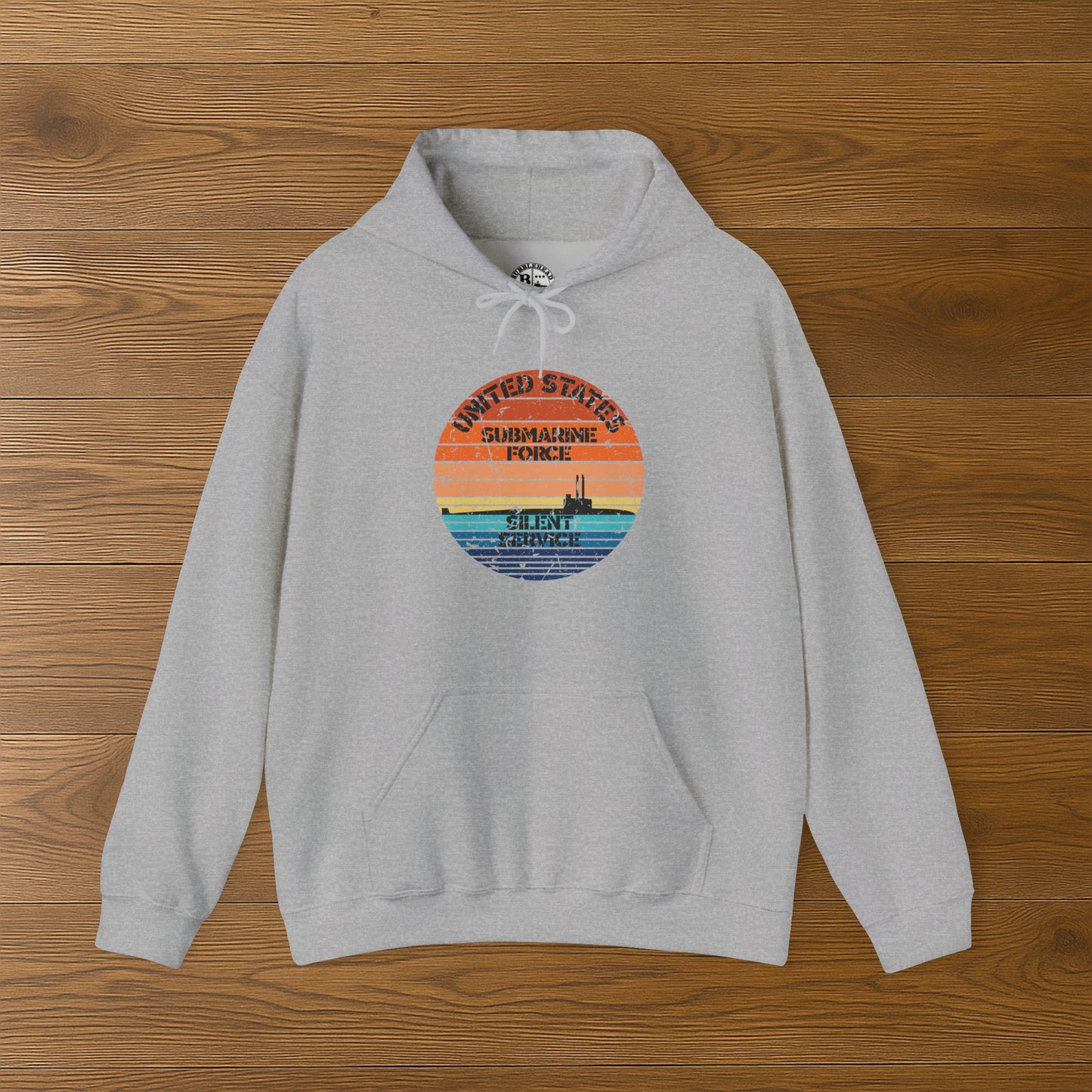 Sunset United States Submarine Force Silent Service Distressed Vintage Unisex Heavy Blend™ Hooded Sweatshirt