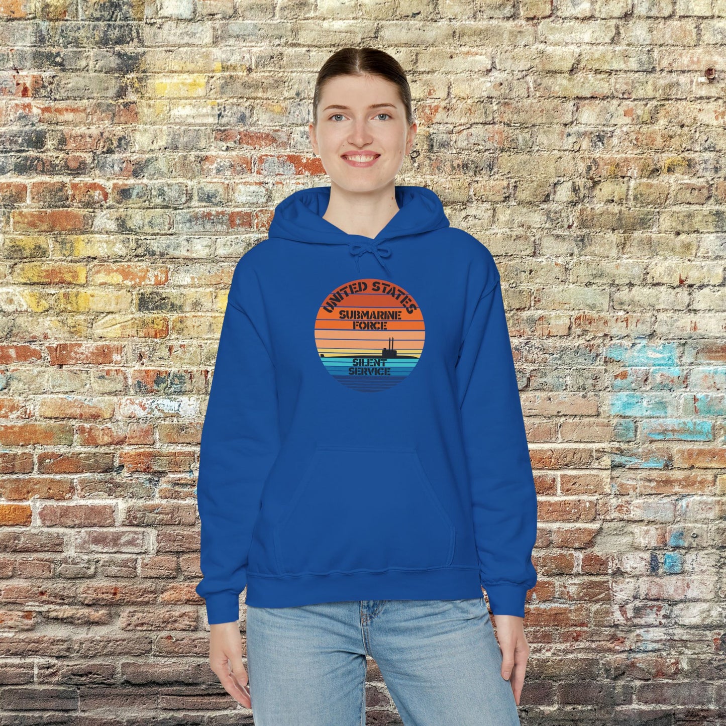 Sunset United States Submarine Force Silent Service Vintage Unisex Heavy Blend™ Hooded Sweatshirt