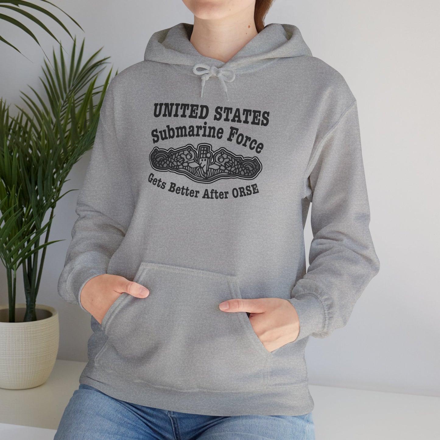 United States Submarine Force Gets Better After ORSE Silver Dolphins Unisex Heavy Blend™ Hooded Sweatshirt