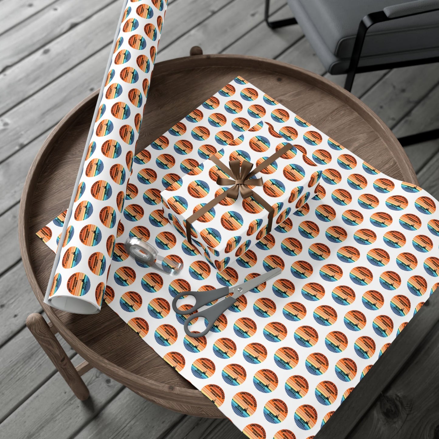 US Navy Submarine Force Silent Service Veteran Sailor Retro Design Gift Wrap Papers