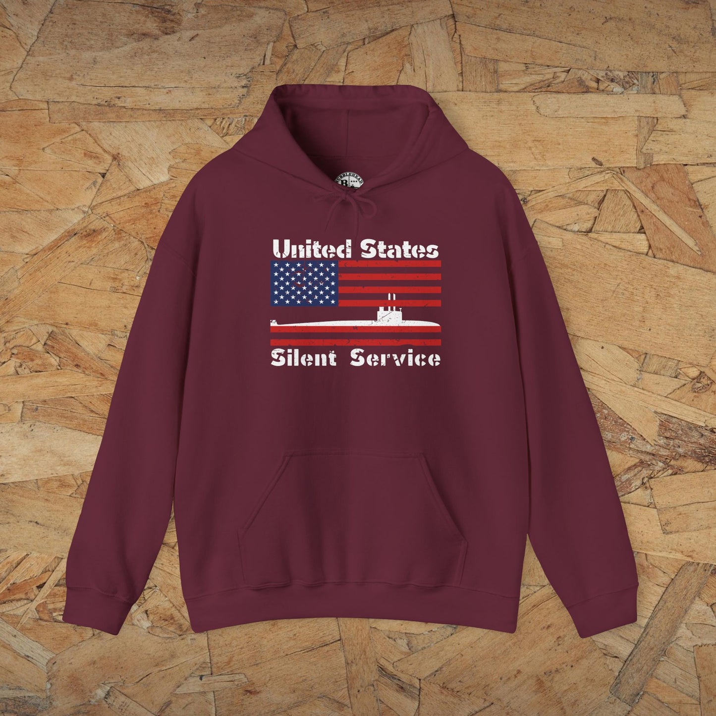 United States Submarine Silent Service Distressed USA Flag Unisex Heavy Blend™ Hooded Sweatshirt