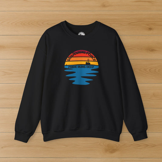 Sunset United States Navy Submarine Force Pride Runs Deep Vintage Mk2 Unisex Heavy Blend™ Crewneck Sweatshirt
