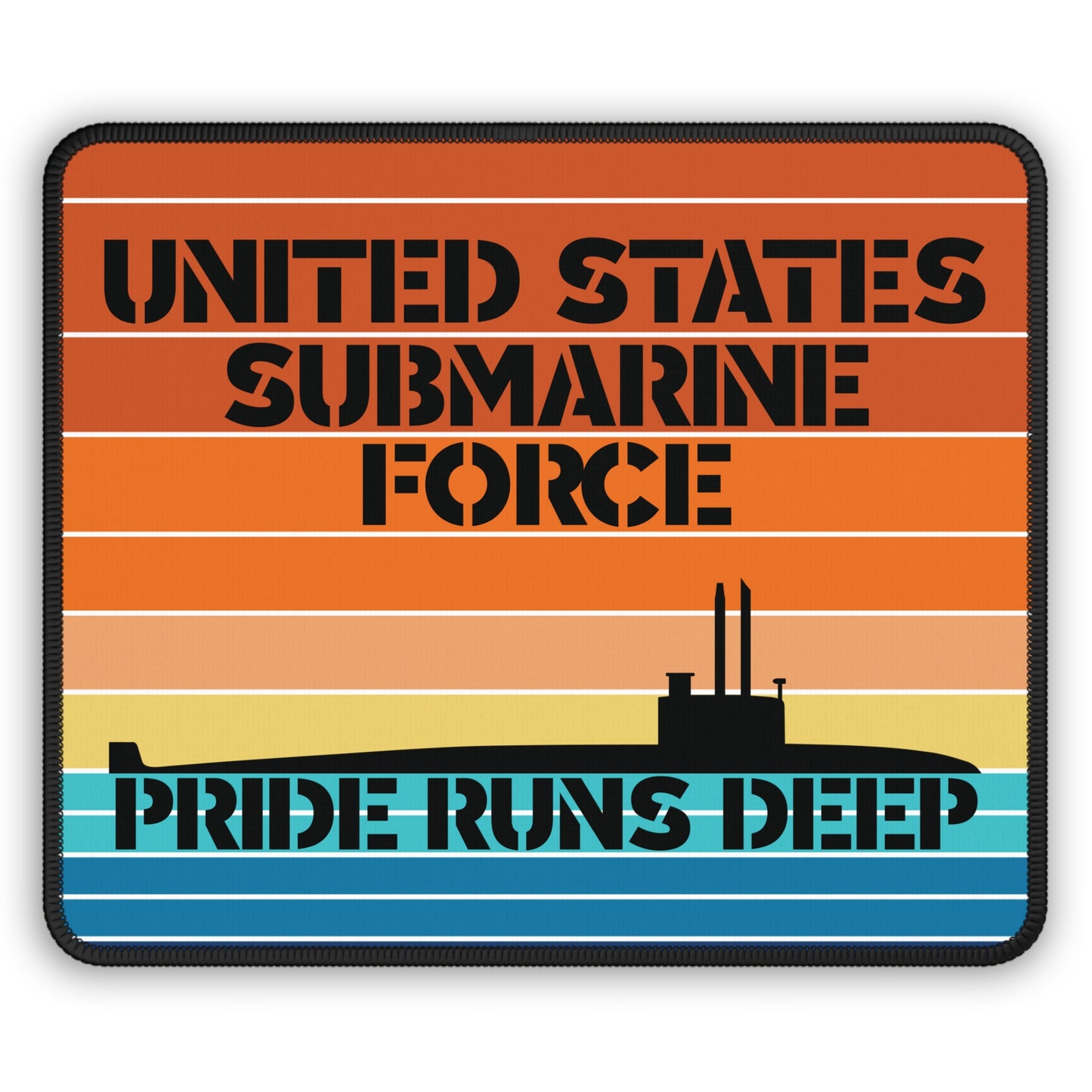 Sunset United States Submarine Force Pride Runs Deep Retro Vintage Gaming Mouse Pad