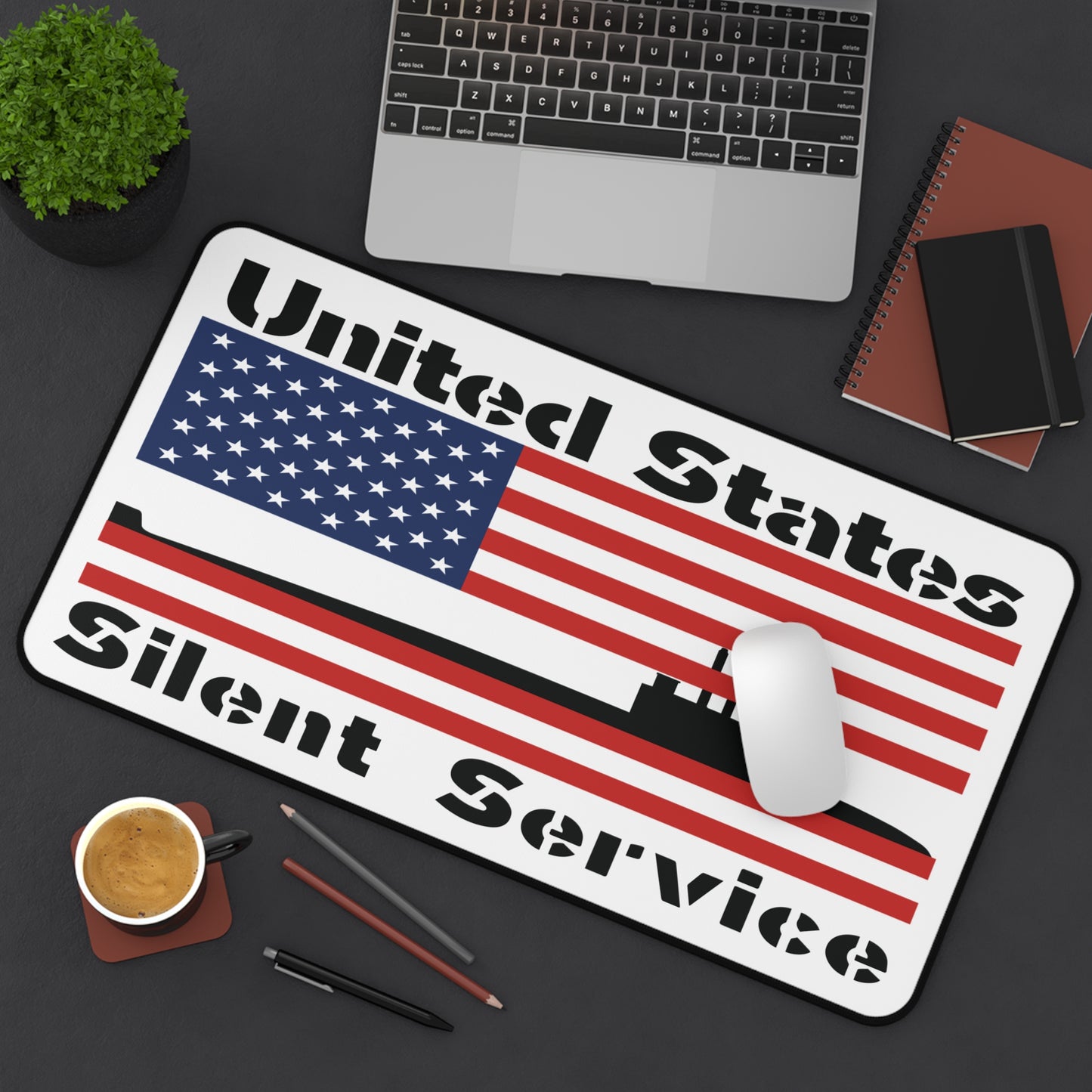 United States Silent Service Submarine Force American Flag Desk Mat