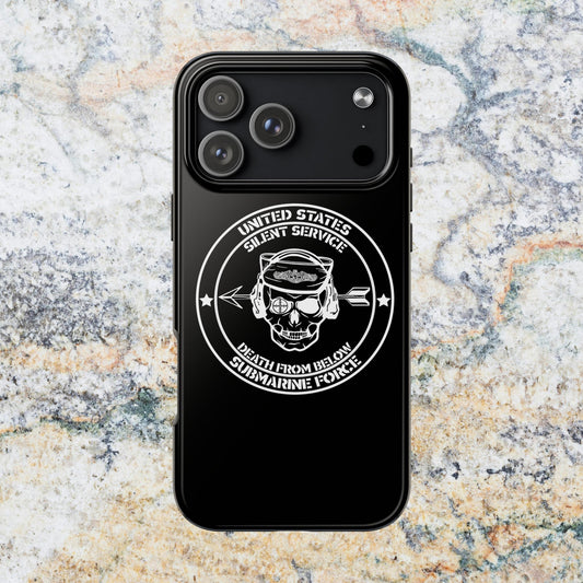 U.S. Submarine Force Silent Service Death From Below Sailor Skull Tough iPhone Case