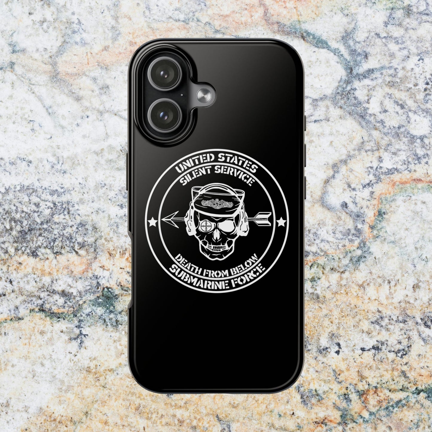 U.S. Submarine Force Silent Service Death From Below Sailor Skull Tough iPhone Case