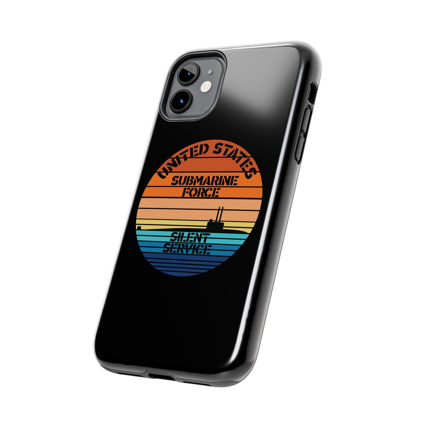 Sunset United States Submarine Force Silent Service Black Tough iPhone Case