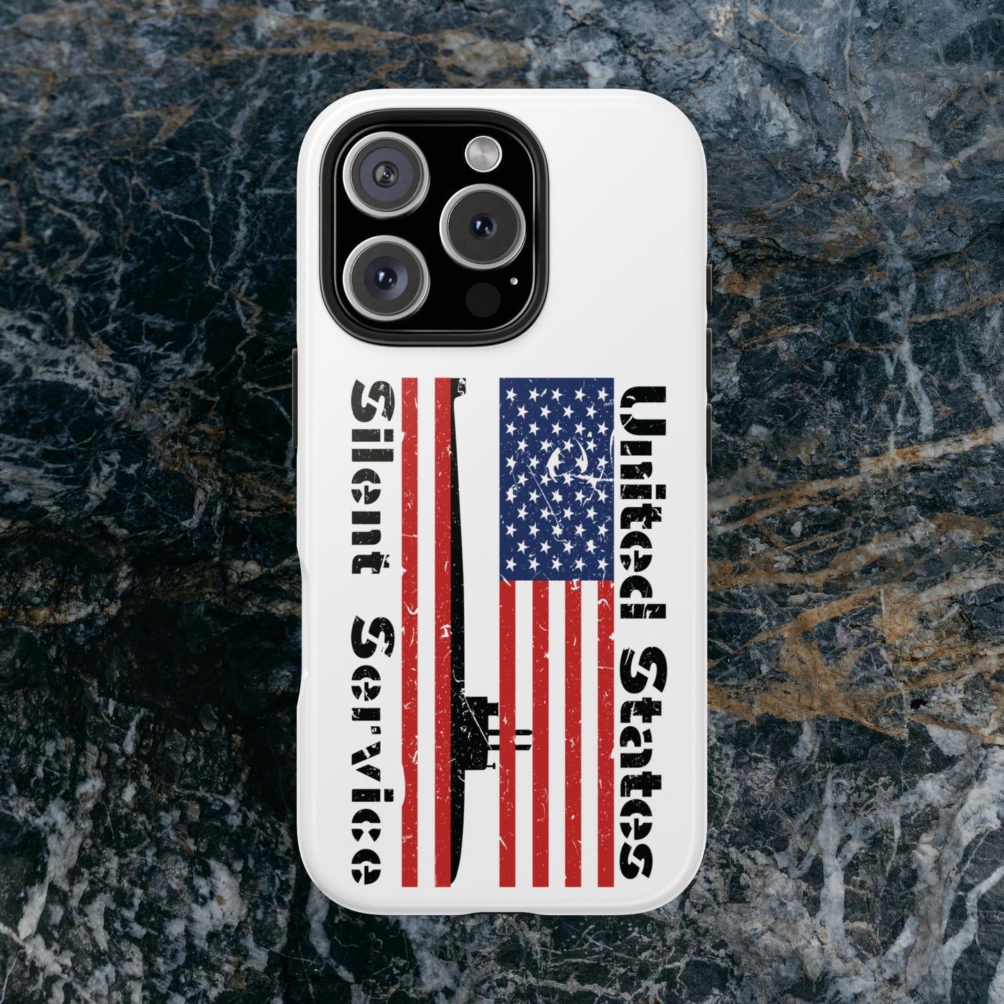 United States Submarine Silent Service Distressed Flag Tough iPhone Case