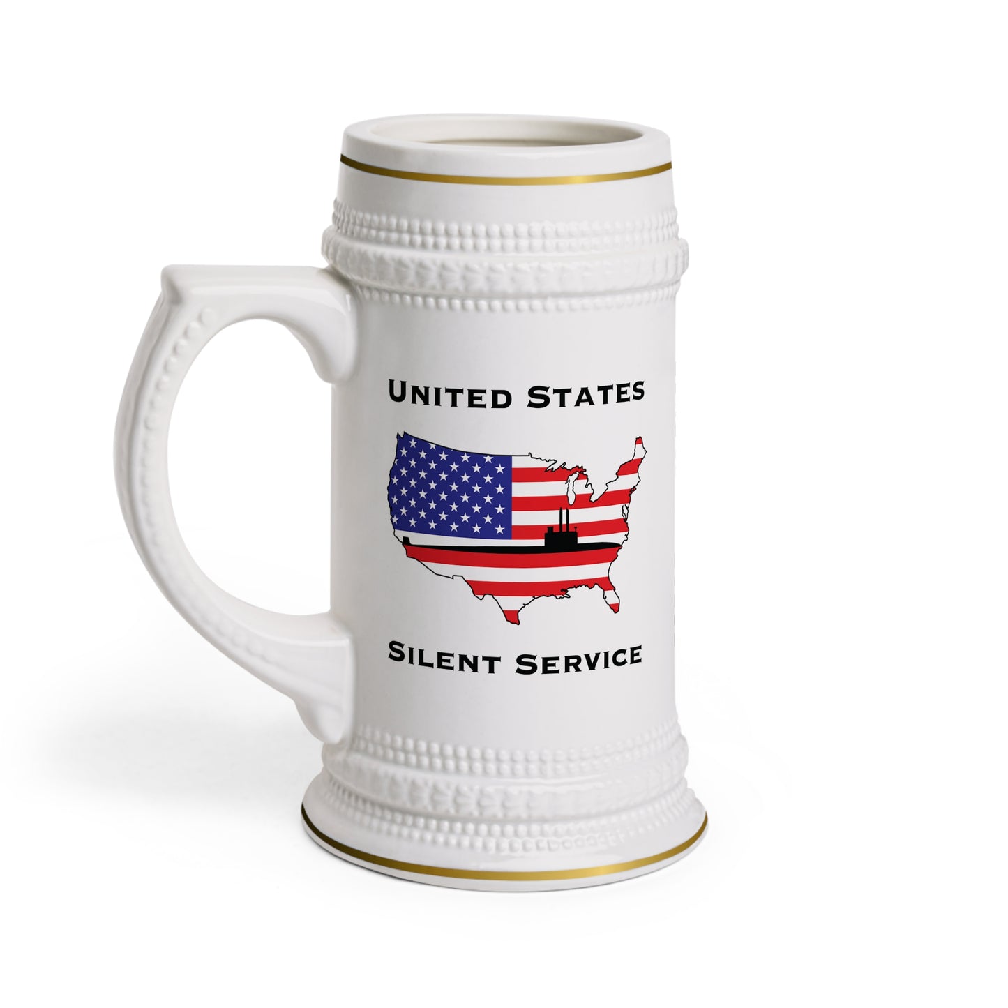 United States Submarine Force Silent Service USA Flag Stein Mug