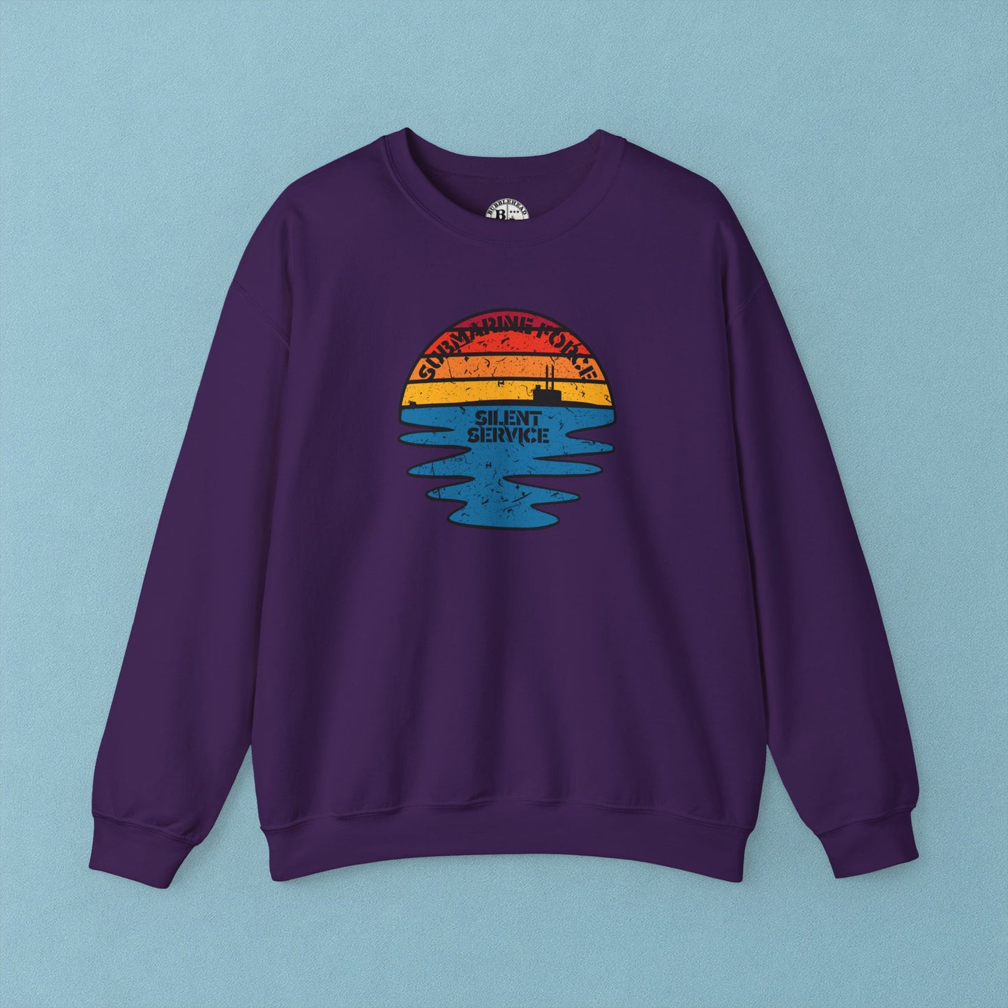 Sunset United States Navy Submarine Force Silent Service Distressed Vintage Mk2 Unisex Heavy Blend™ Crewneck Sweatshirt