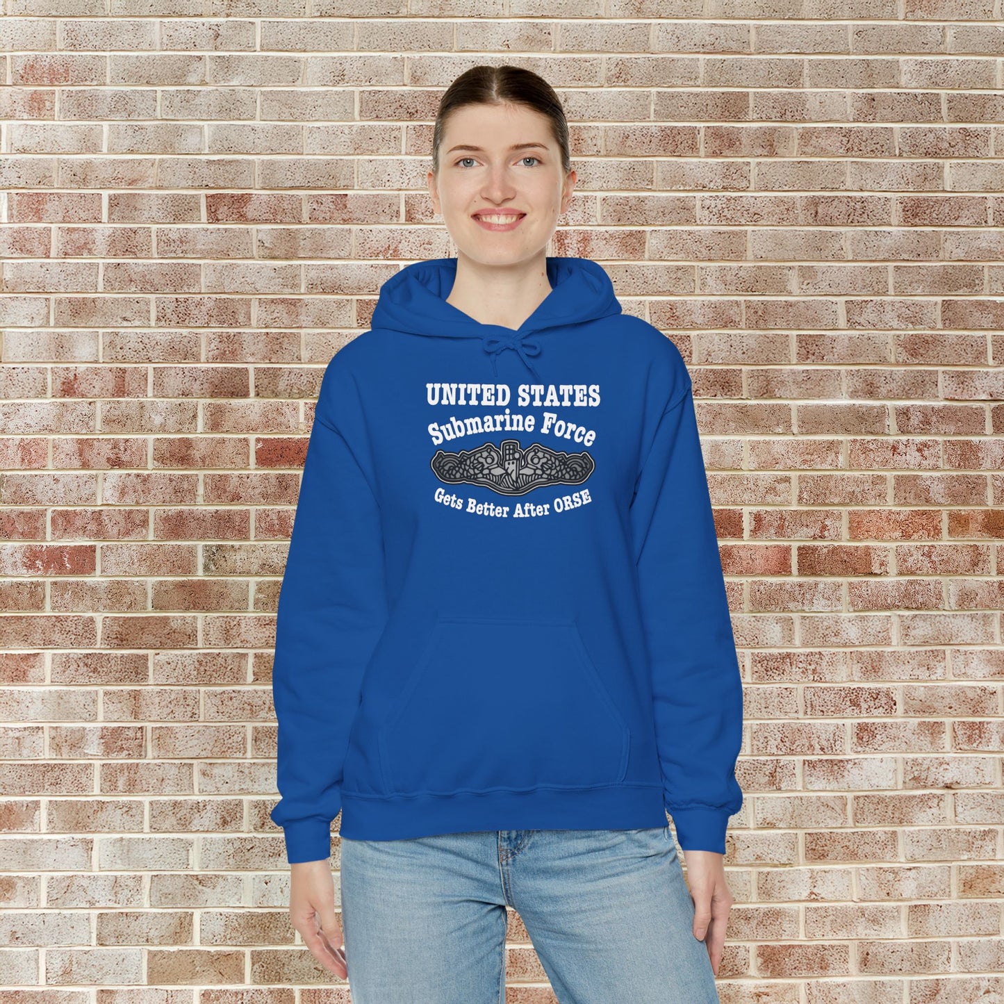 United States Submarine Force Gets Better After ORSE Silver Dolphins Unisex Heavy Blend™ Hooded Sweatshirt