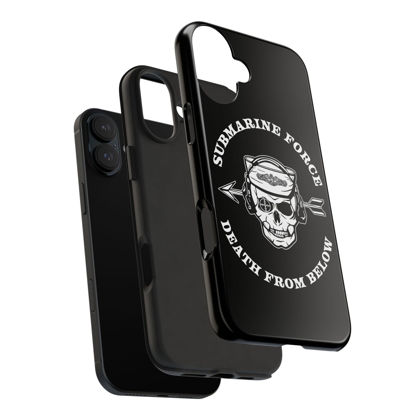 United States Submarine Force Silent Service Death From Below Submarine Sailor Skull Tough Black iPhone Case