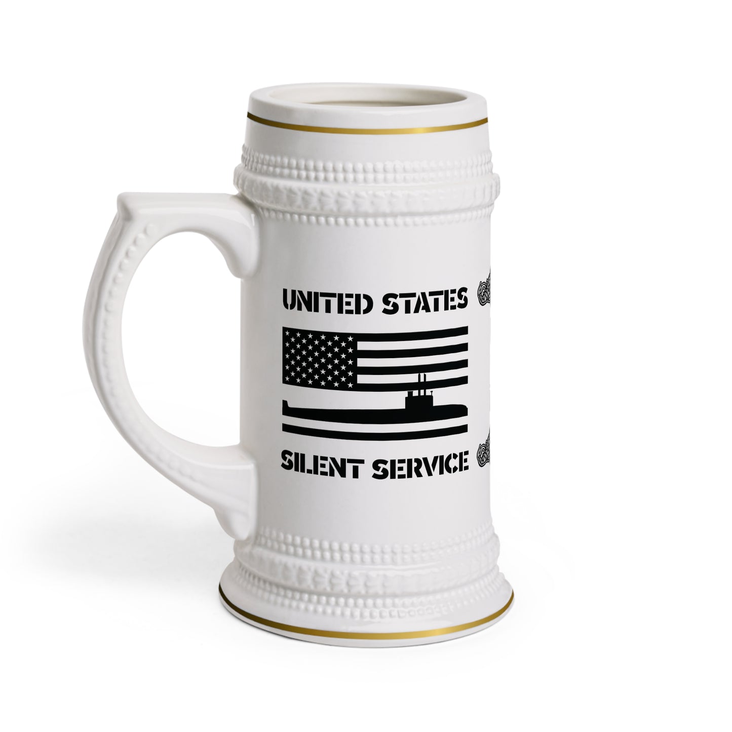 United States Silent Service Submarine Force USA Blackout Flag Beer Stein Mug