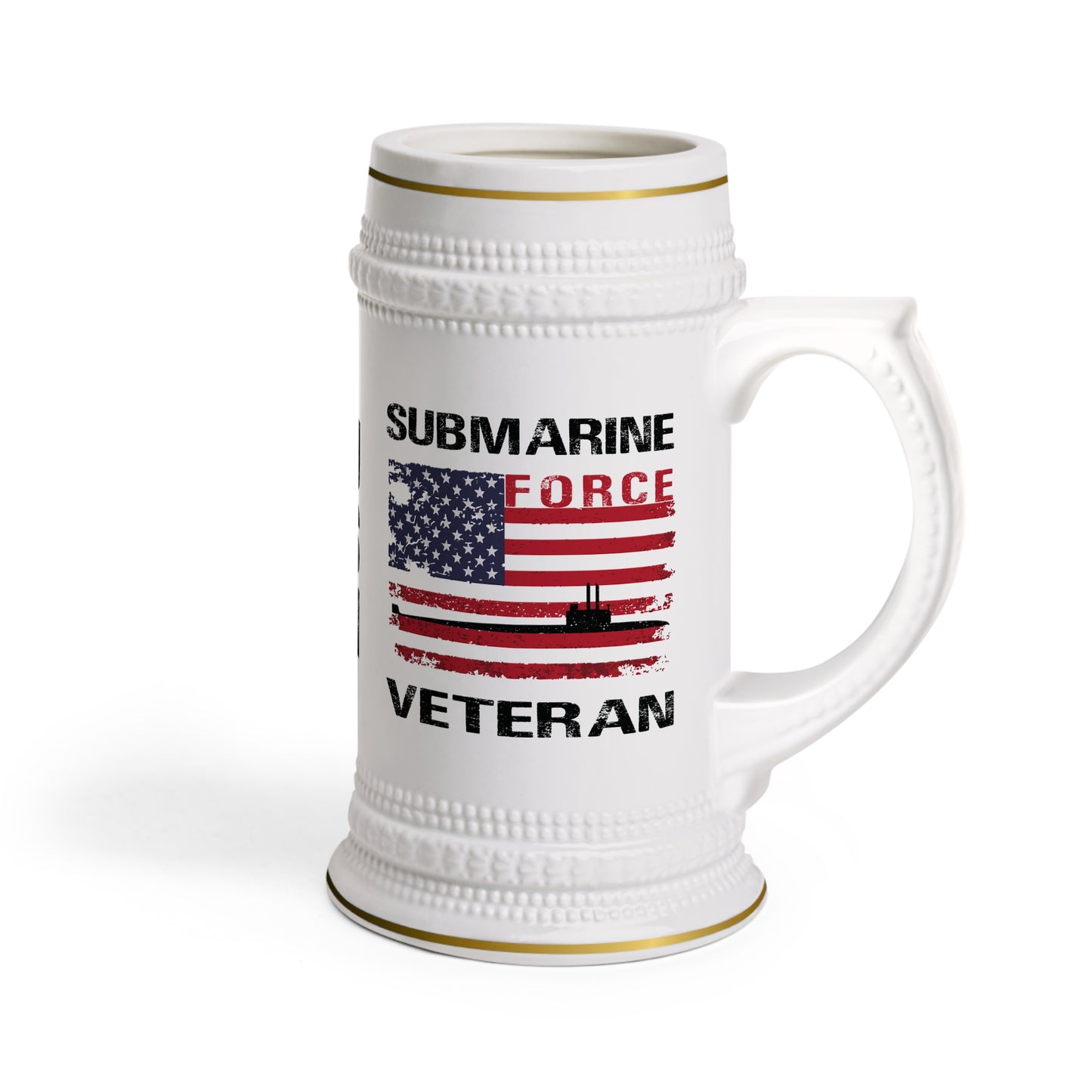 United States Submarine Force Veteran USA Flag Stein Mug