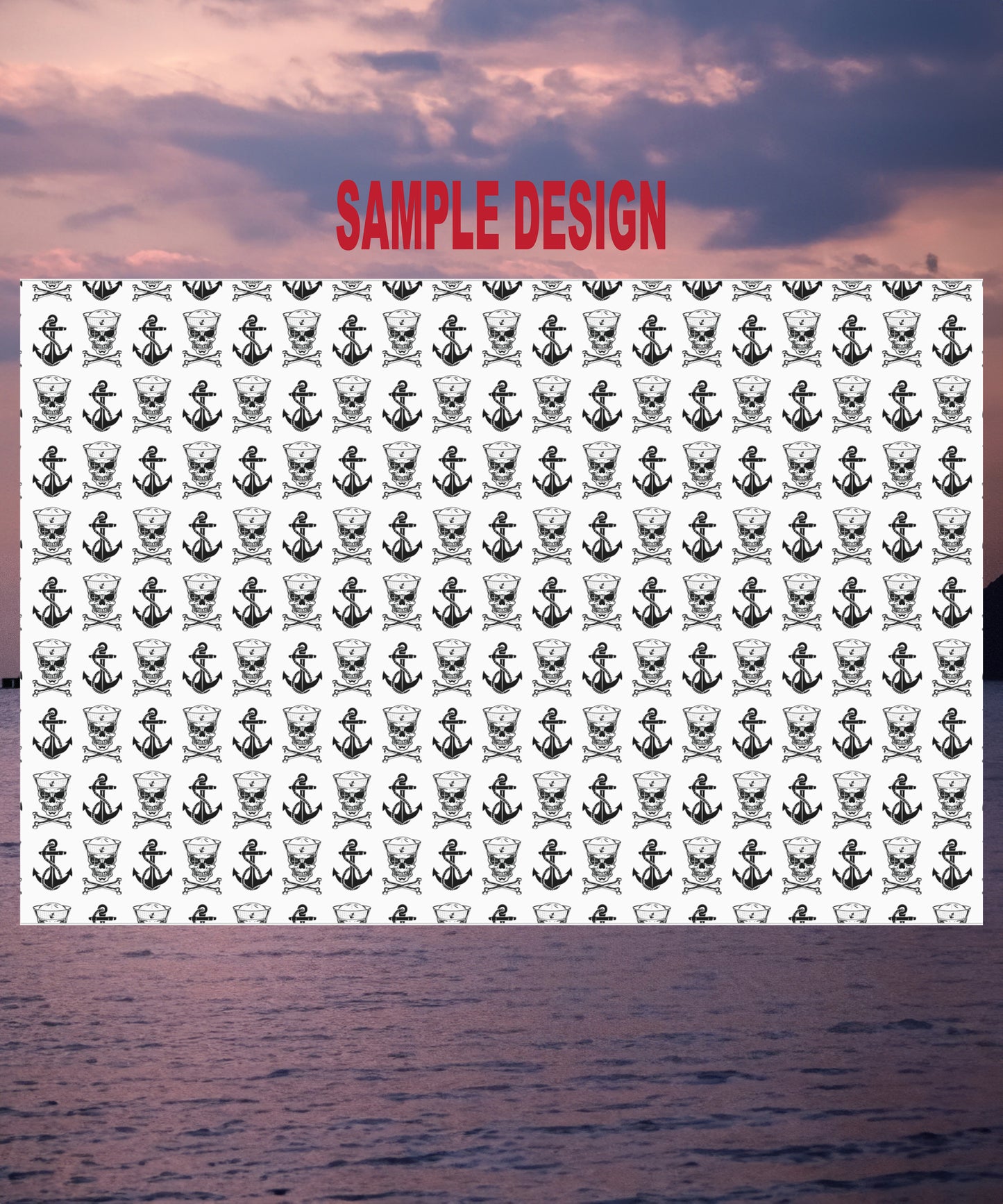 US Navy Sailor Skull Crossbones with Crosshairs and Anchors White Gift Wrap Papers