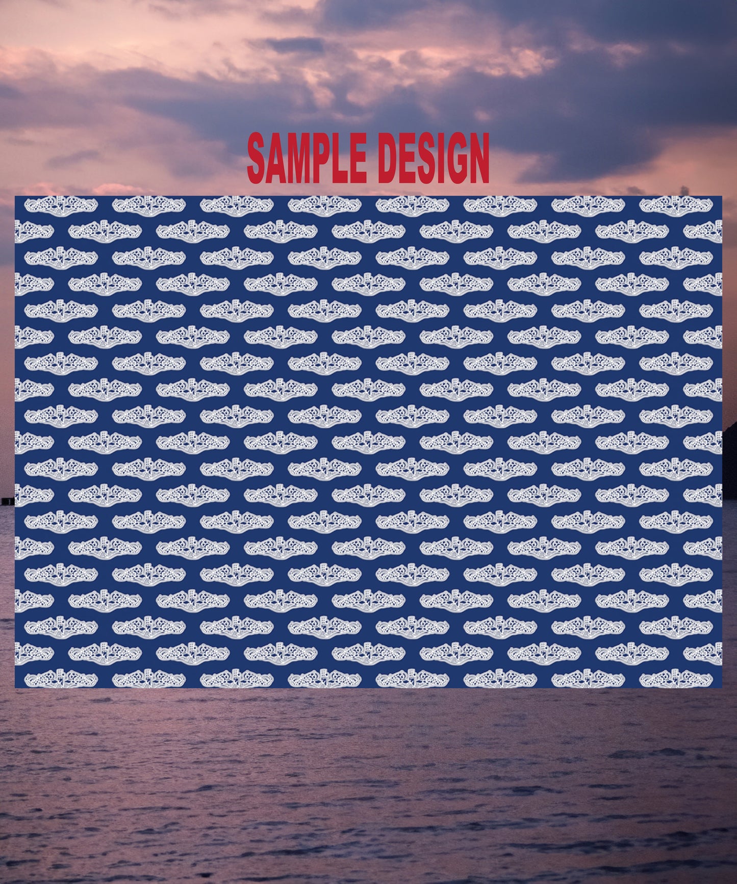 United States Navy Submarine Force White Dolphins Blue Gift Wrap Papers
