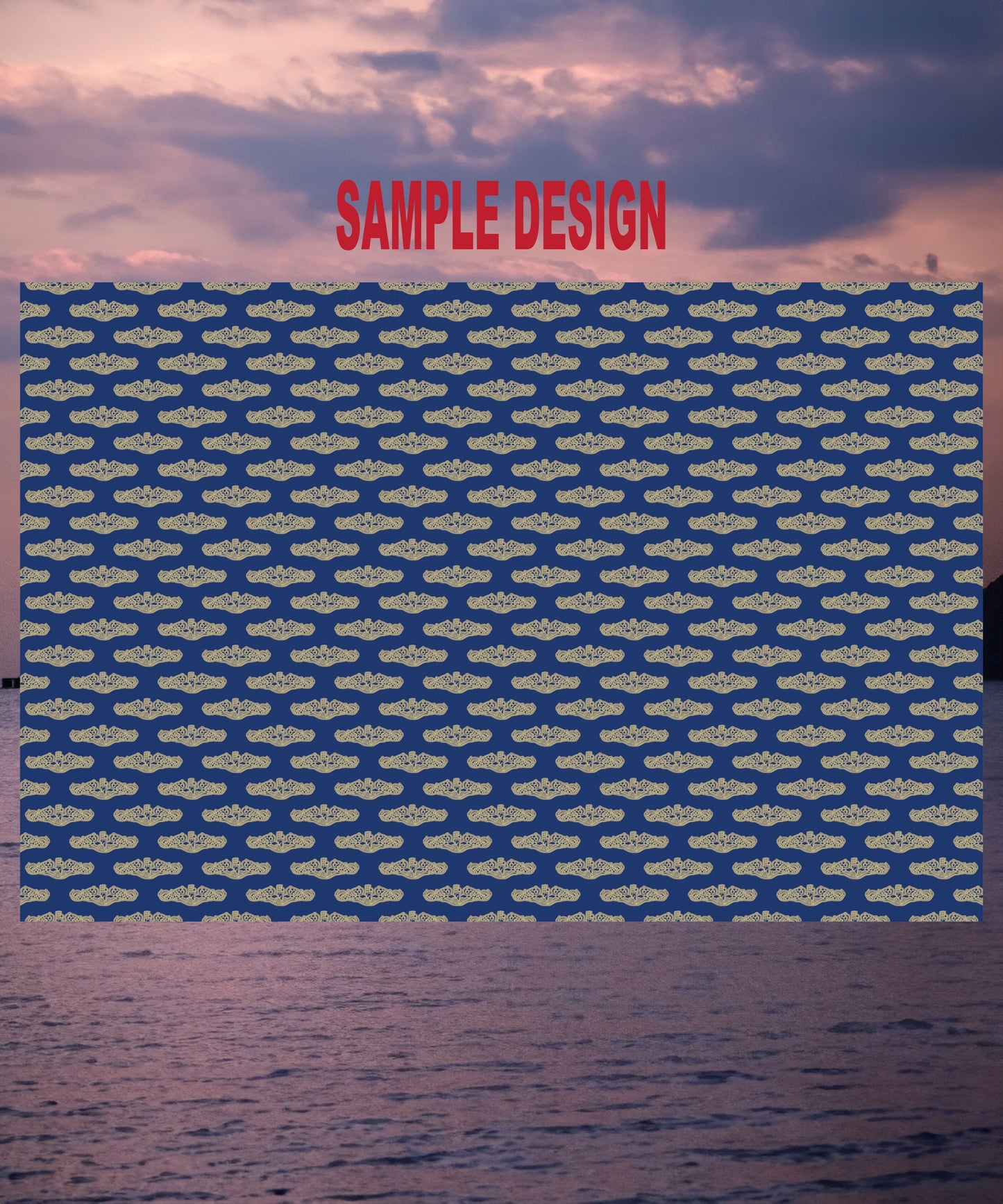 United States Navy Submarine Force Gold Officer Dolphins Blue Gift Wrap Papers