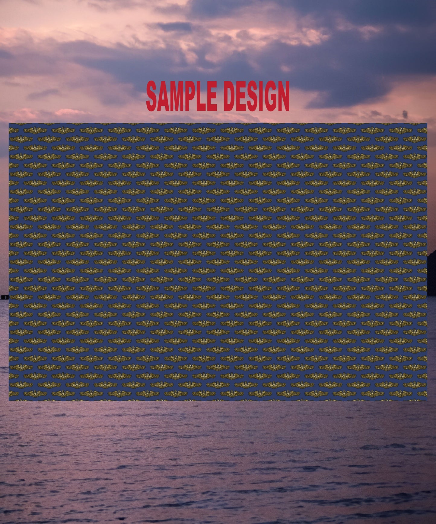 United States Navy Submarine Force Silent Service Gold Officer Dolphins Blue Gift Wrap Papers