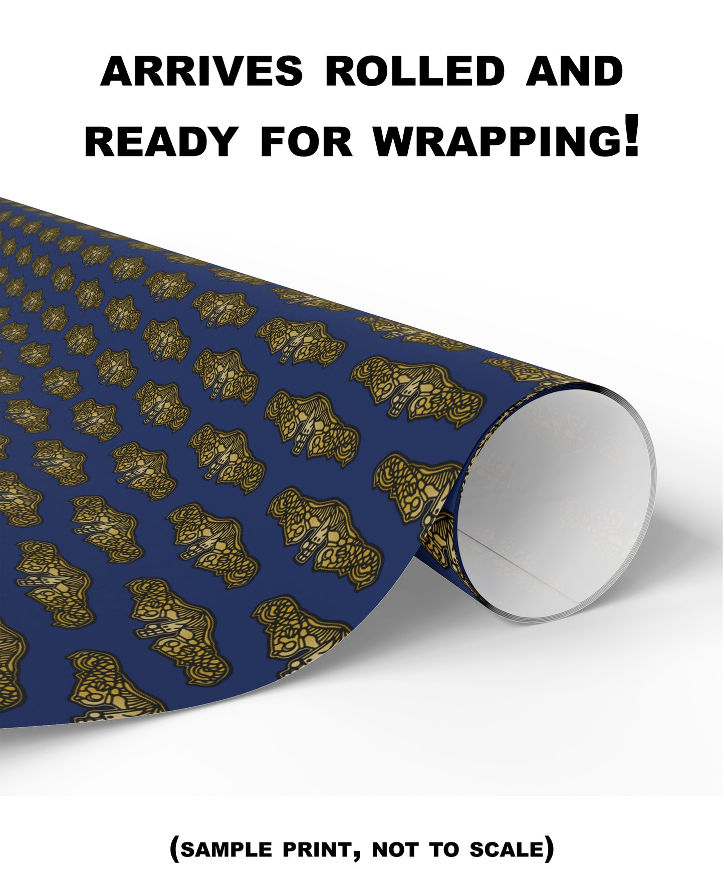 United States Navy Submarine Force Silent Service Gold Officer Dolphins Blue Gift Wrap Papers