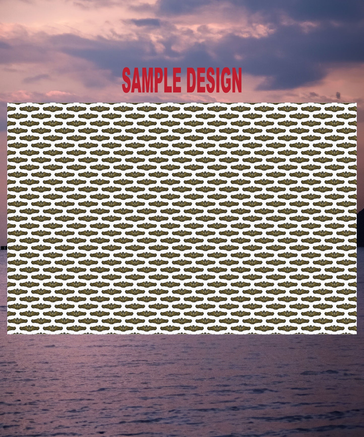 United States Navy Submarine Force Silent Service Gold Officer Dolphins White Gift Wrap Papers