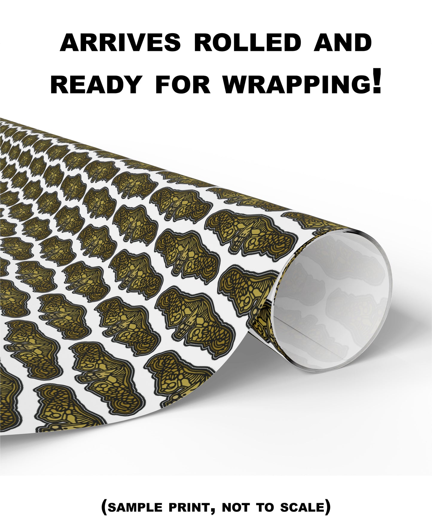 United States Navy Submarine Force Silent Service Gold Officer Dolphins White Gift Wrap Papers