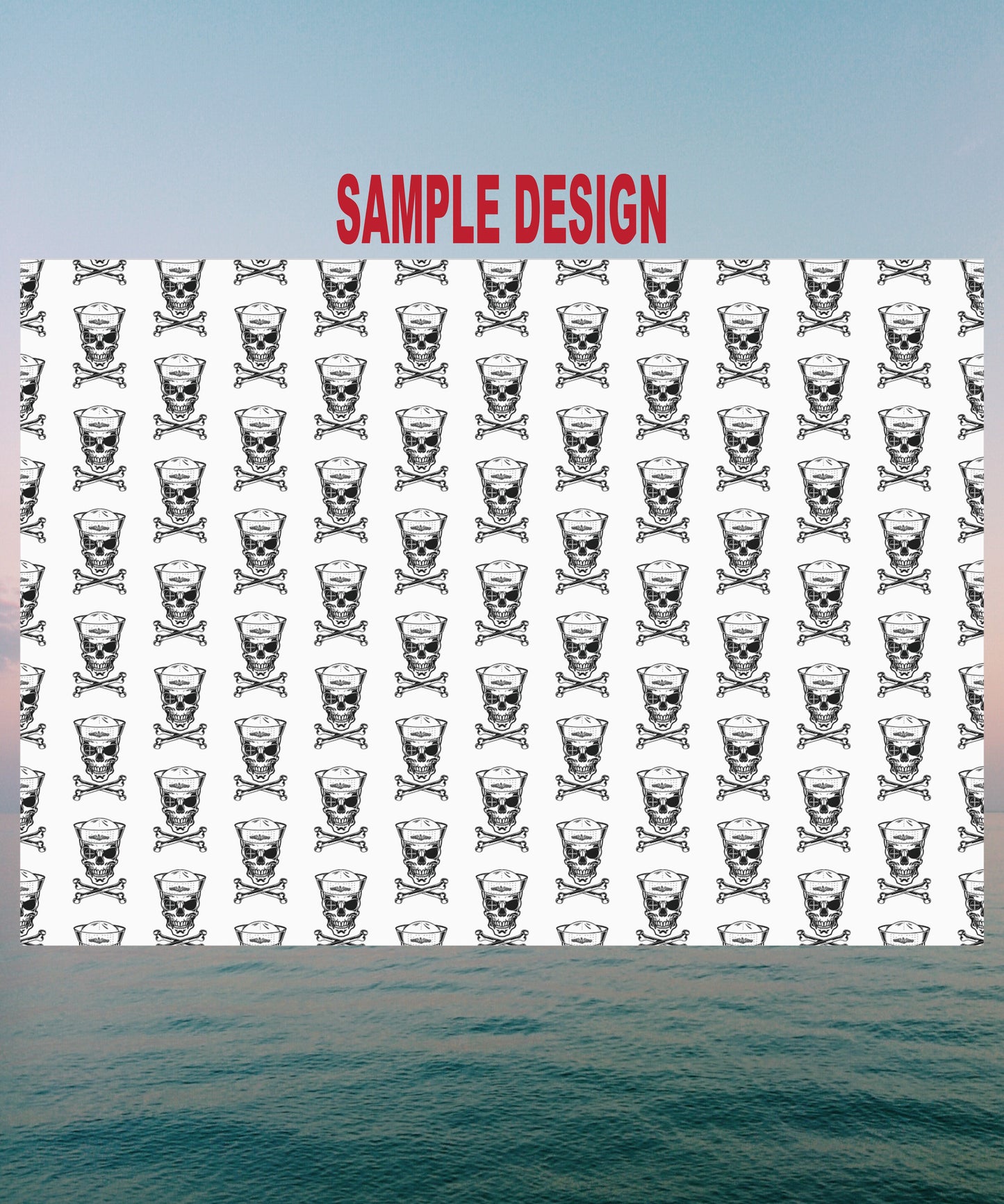 US Navy Submarine Force Skull & Crossbones Sailor White Gift Wrap Papers