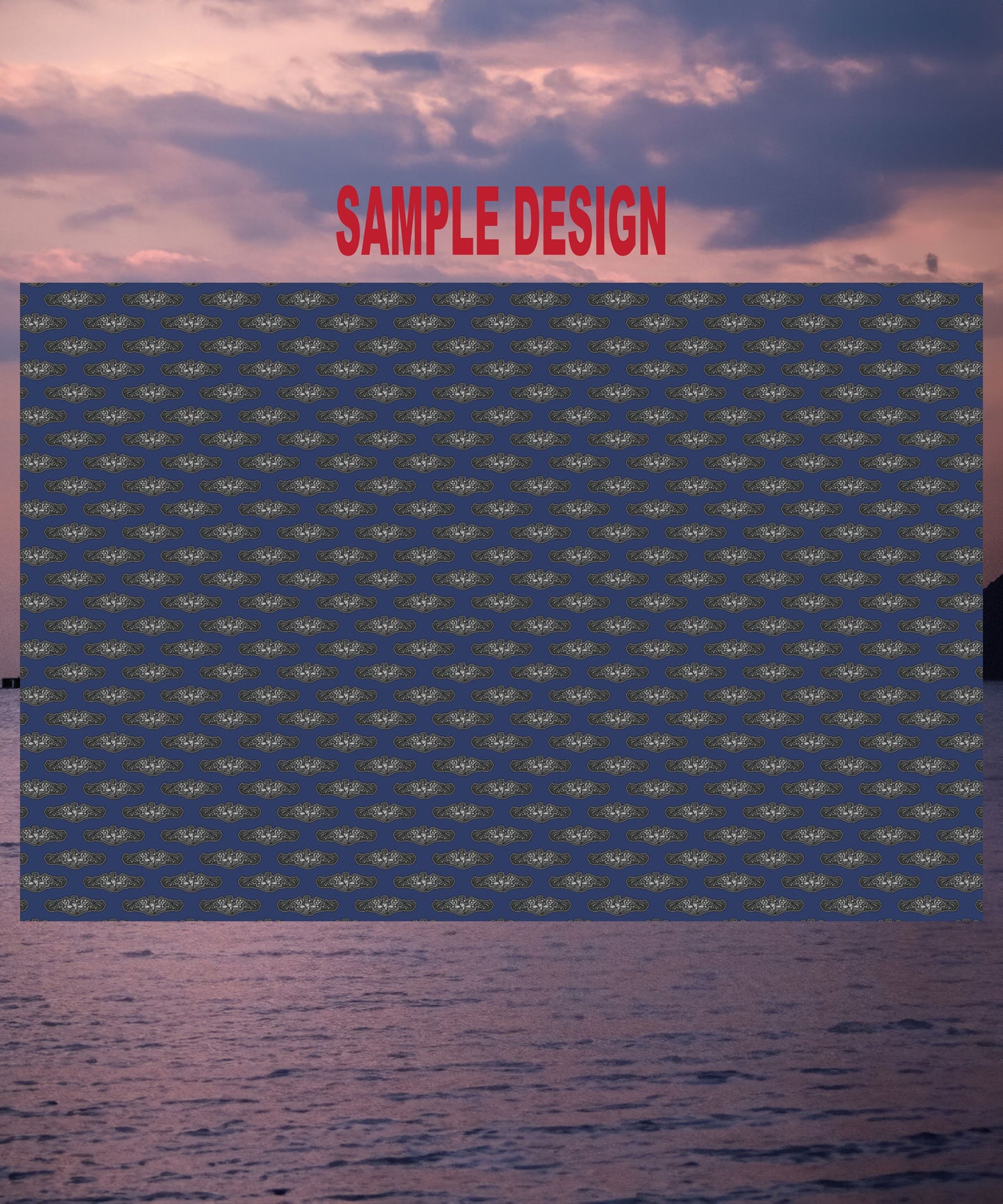 United States Navy Submarine Force Silver Dolphins Blue Gift Wrap Papers