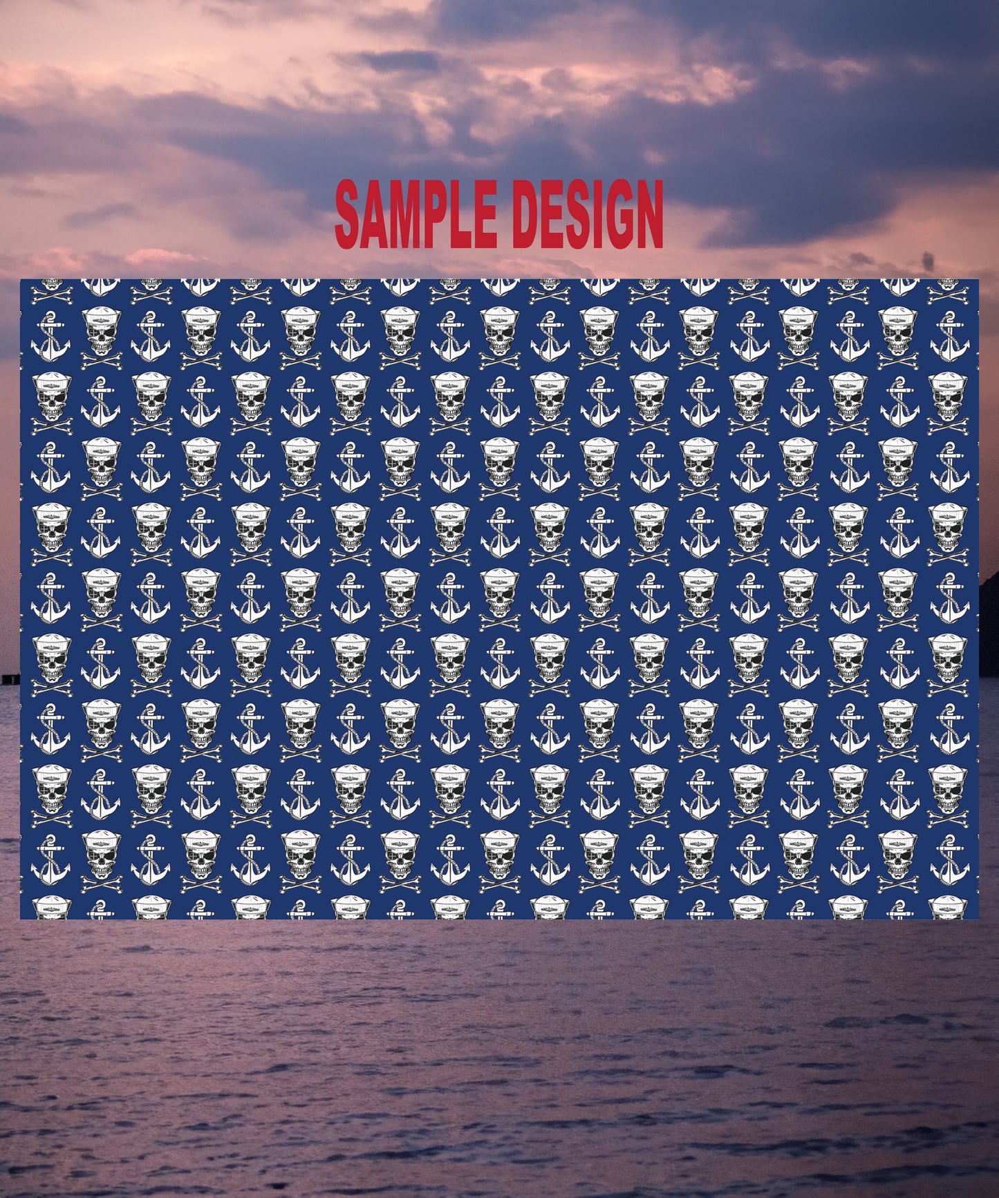 US Navy Submarine Force Sailor Skull Crossbones Wearing Dolphins with Anchors Blue Gift Wrap Papers
