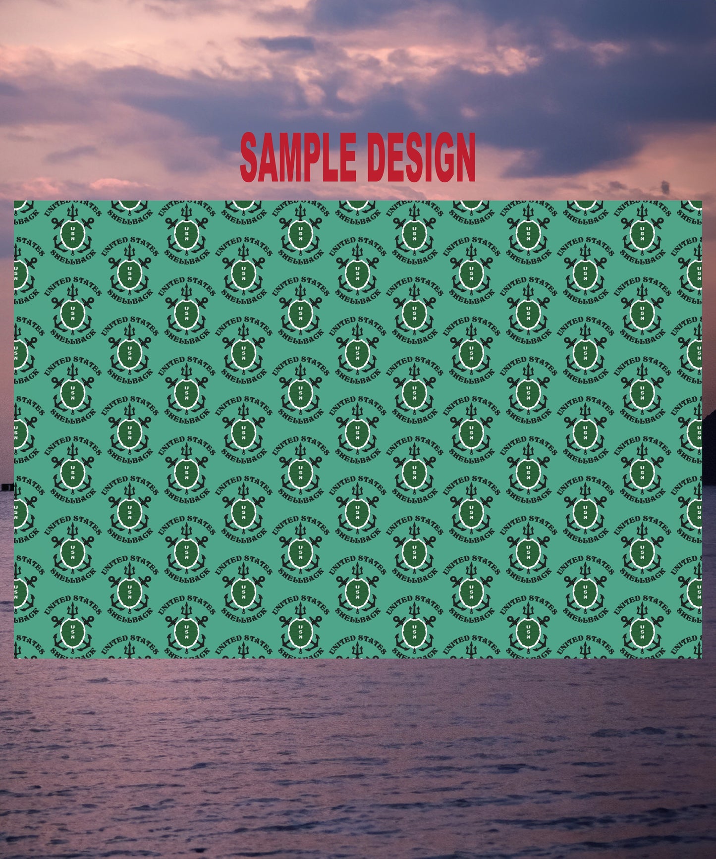 United States Navy Shellback Ancient Order of the Deep Naval Line-crossing Ceremony Seafoam Green Gift Wrap Papers