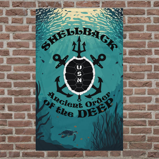USN Shellback Ancient Order of the Deep Equator Crossing the Line Flag