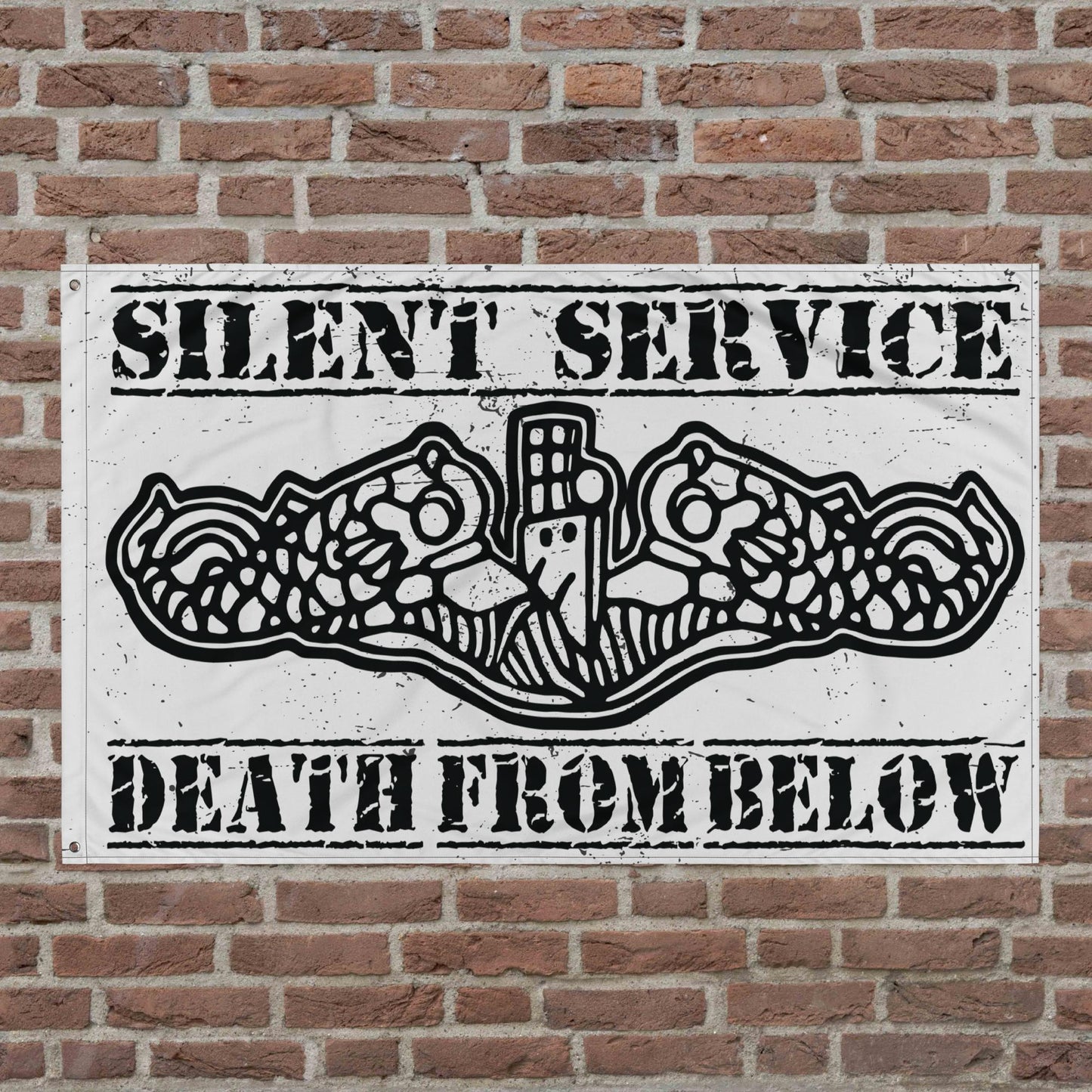 United States Navy Silent Service Submarine Force Dolphins Death From Below Distressed White Flag