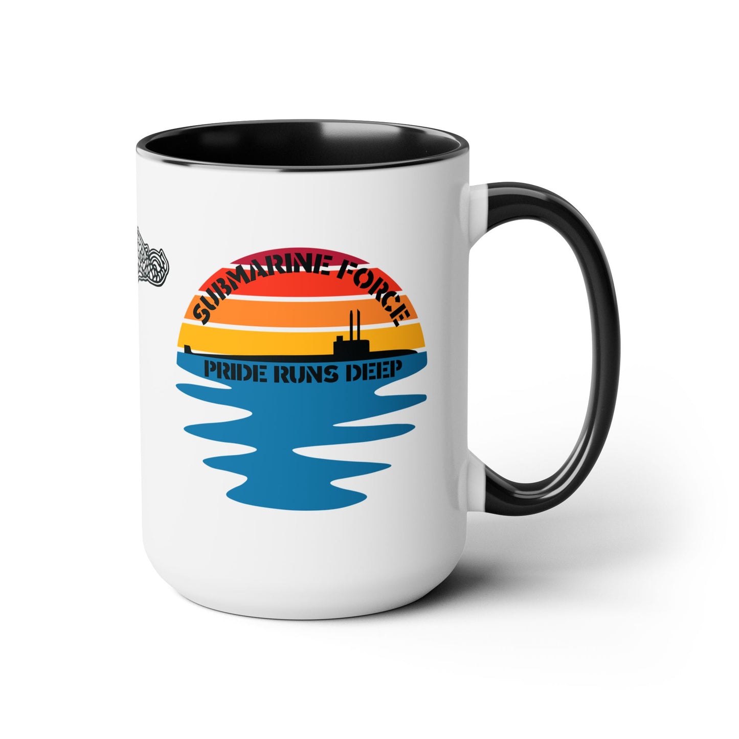Sunrise United States Navy Submarine Force Pride Runs Deep Accent Coffee Mugs