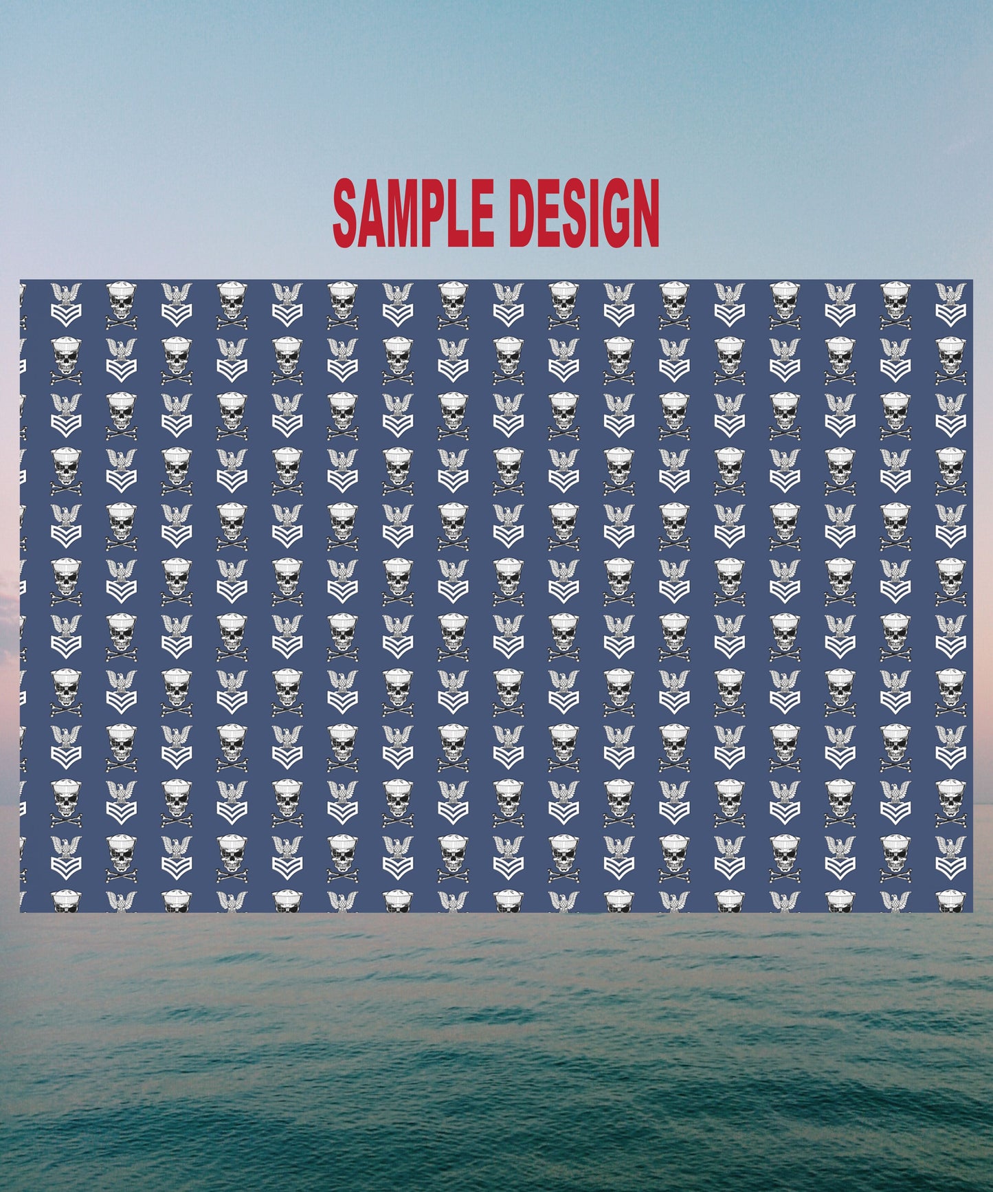 United States Navy FCPO Skull Crossbones First Class Sailor with Dixie Cup Blue Gift Wrap Papers