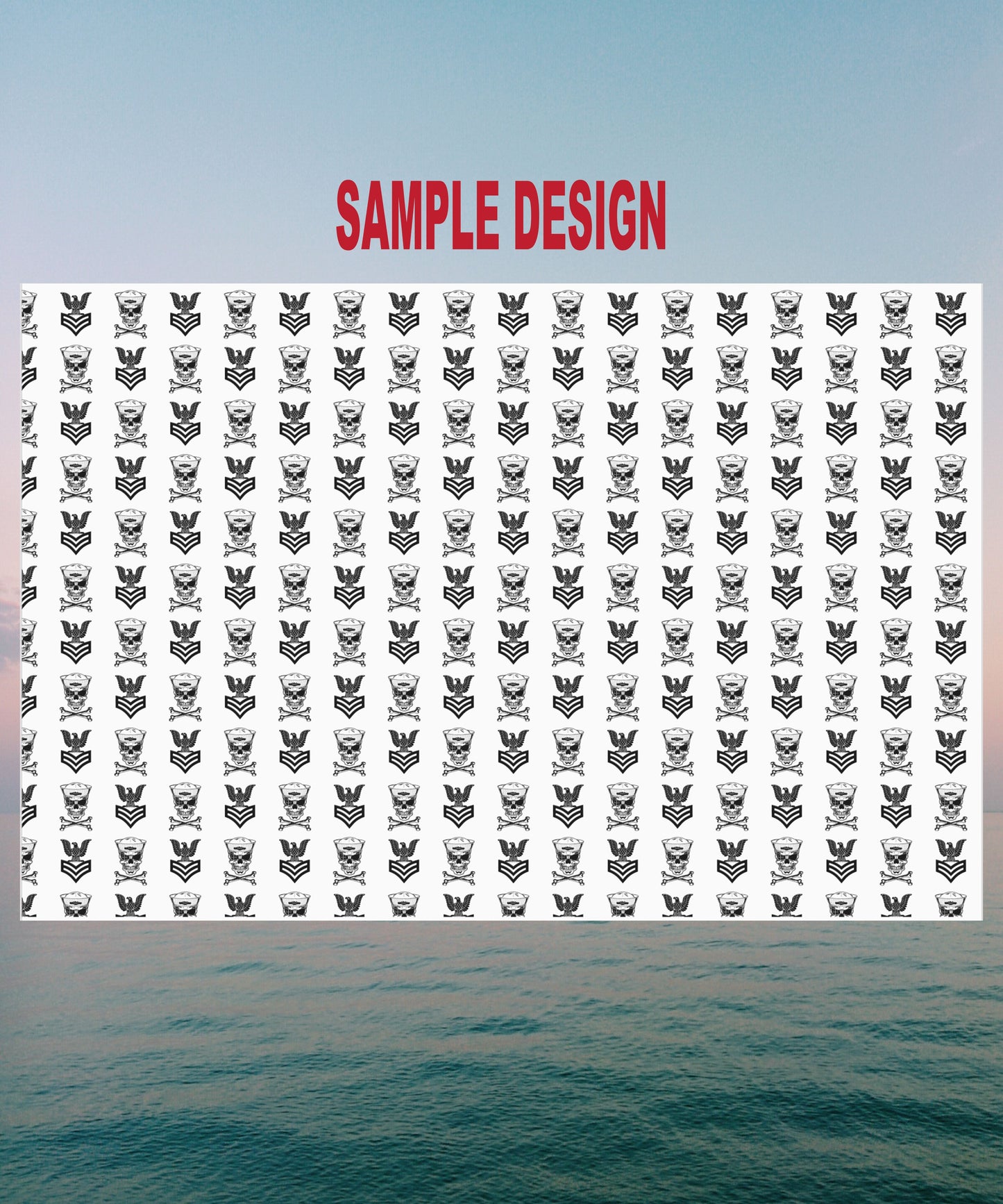 United States Navy FCPO Skull Crossbones First Class Sailor with Submarine Dolphins White Gift Wrap Papers