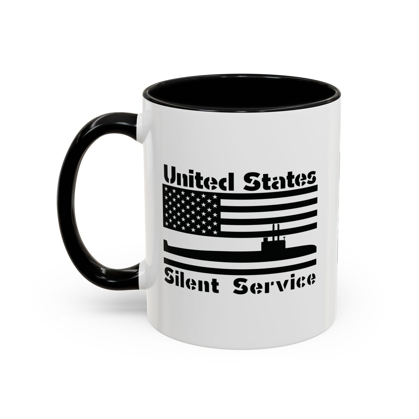 United States Navy Submarine Force Silent Service USA Flag Blackout Accent Coffee Mugs