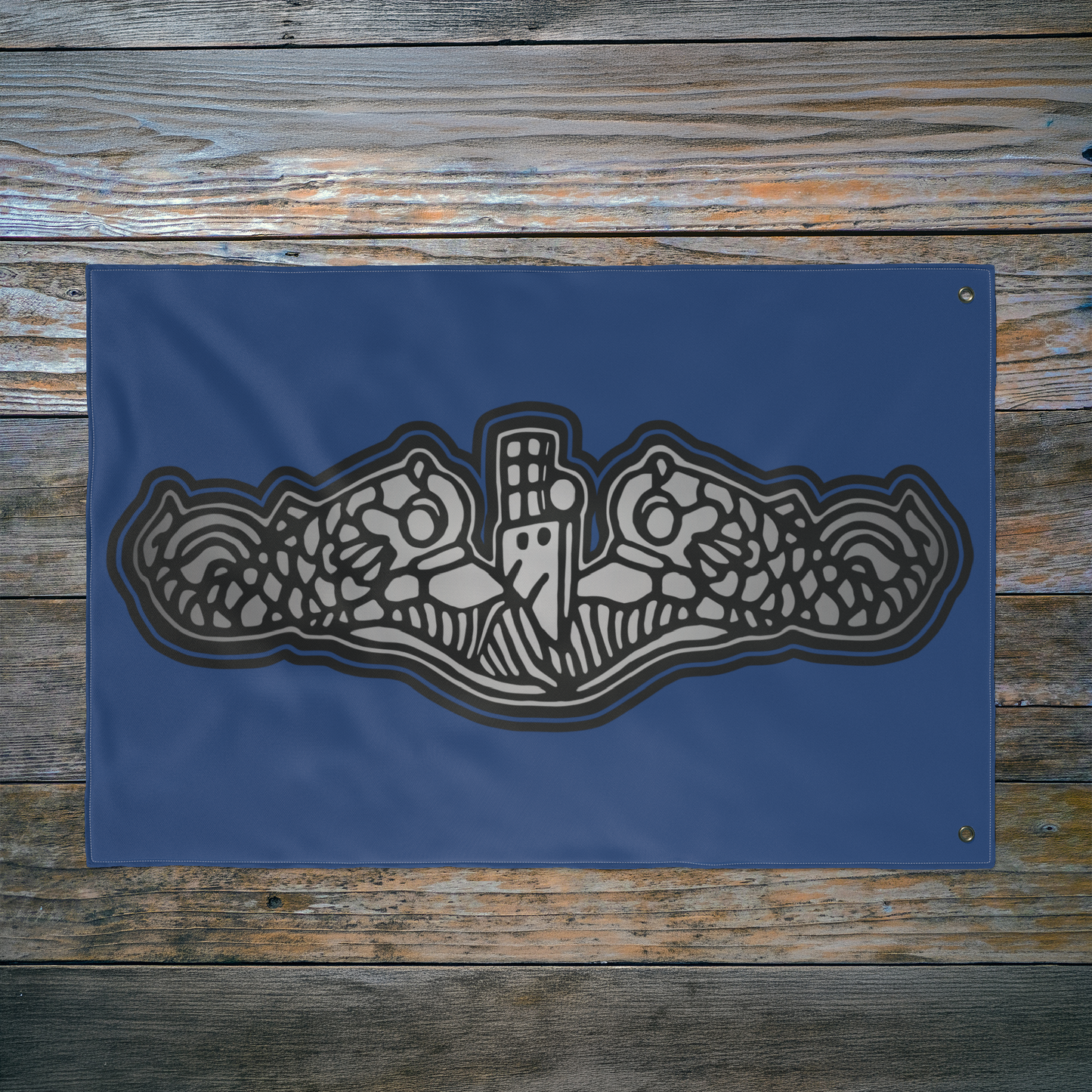 US Naval Submarine Force Silver Dolphins Double Sided Flag