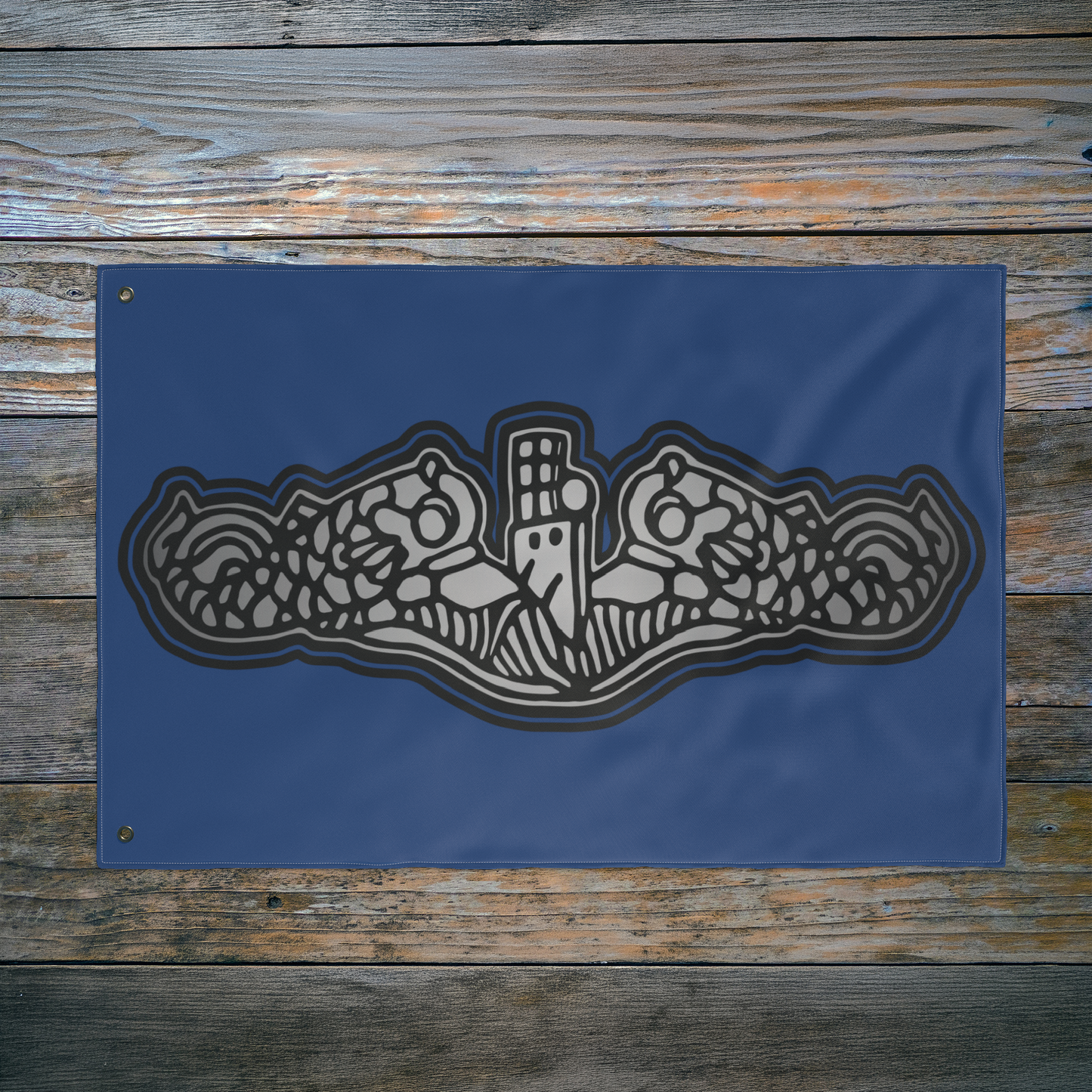 US Naval Submarine Force Silver Dolphins Double Sided Flag