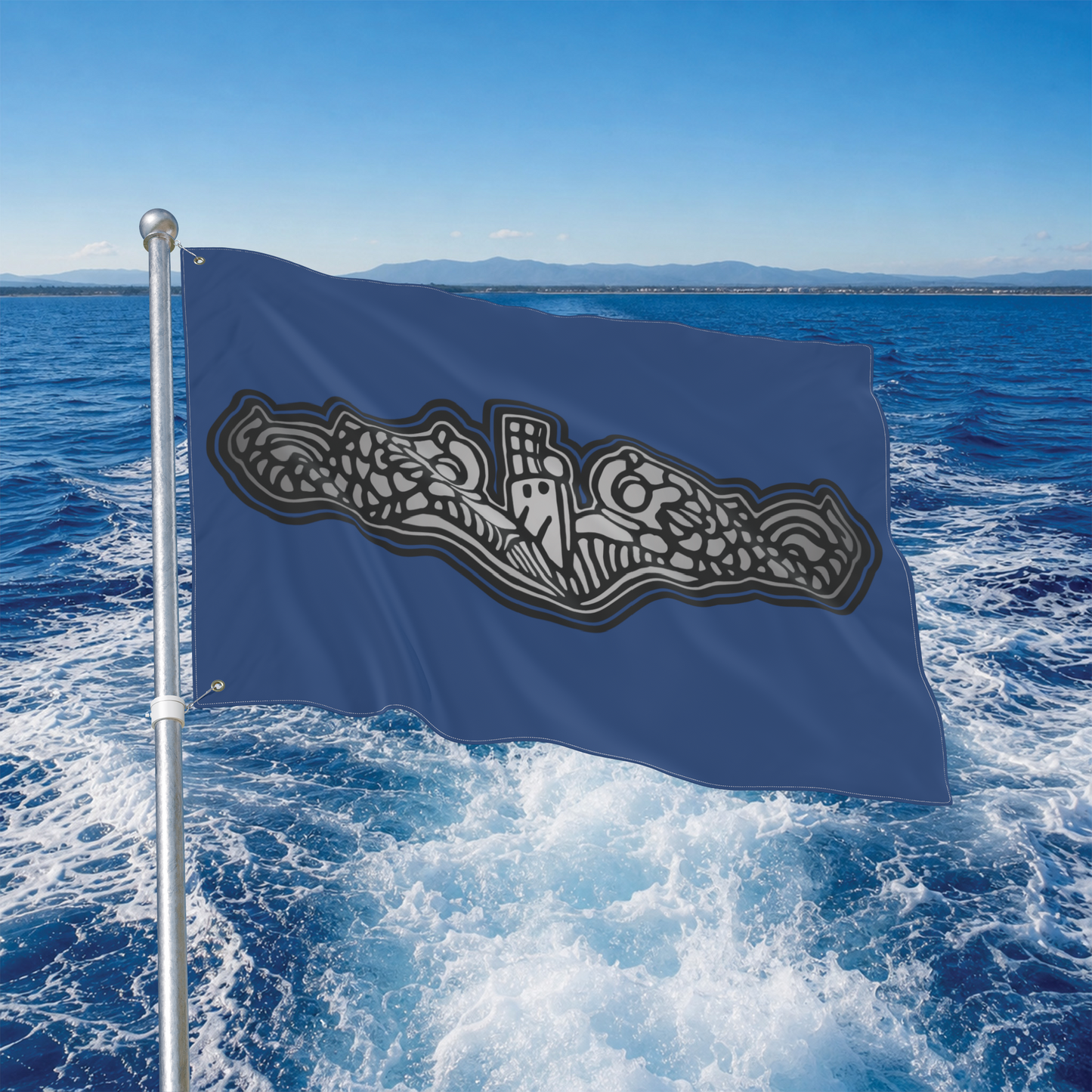 US Naval Submarine Force Silver Dolphins Double Sided Flag