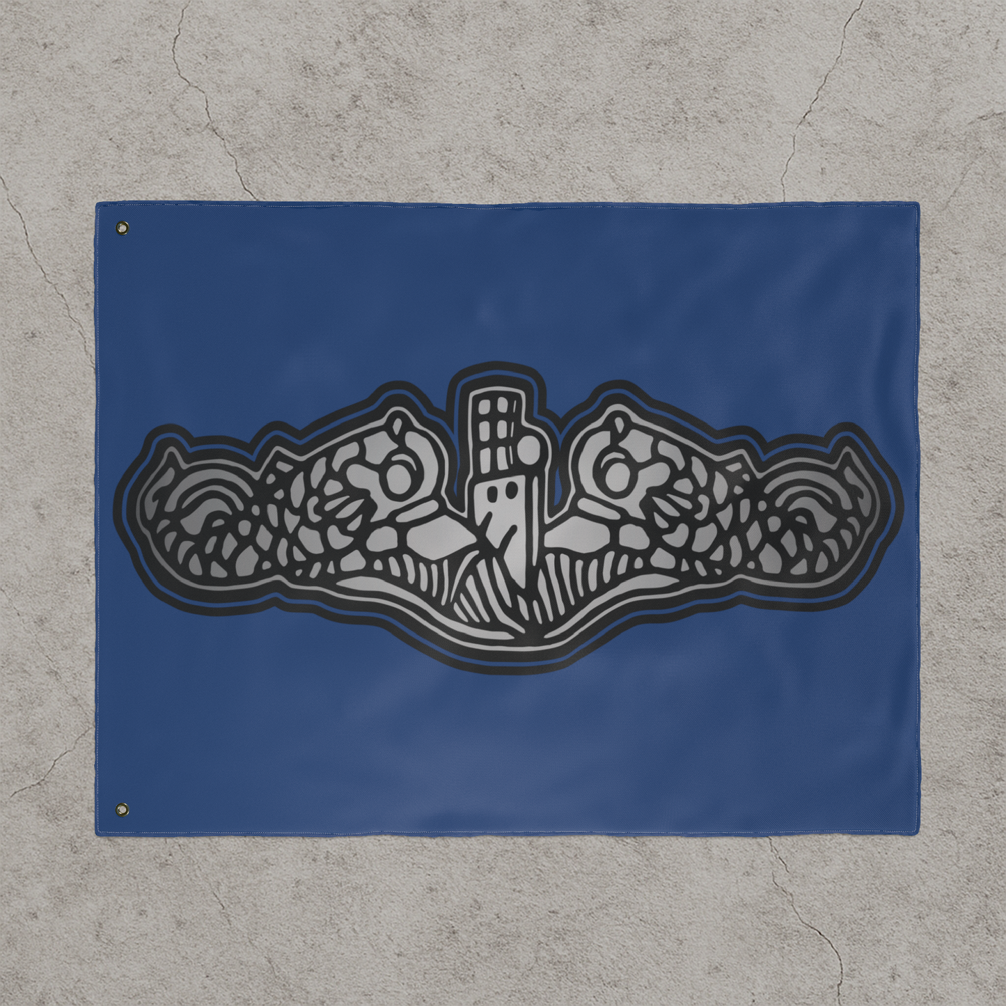 US Naval Submarine Force Silver Dolphins Double Sided Flag