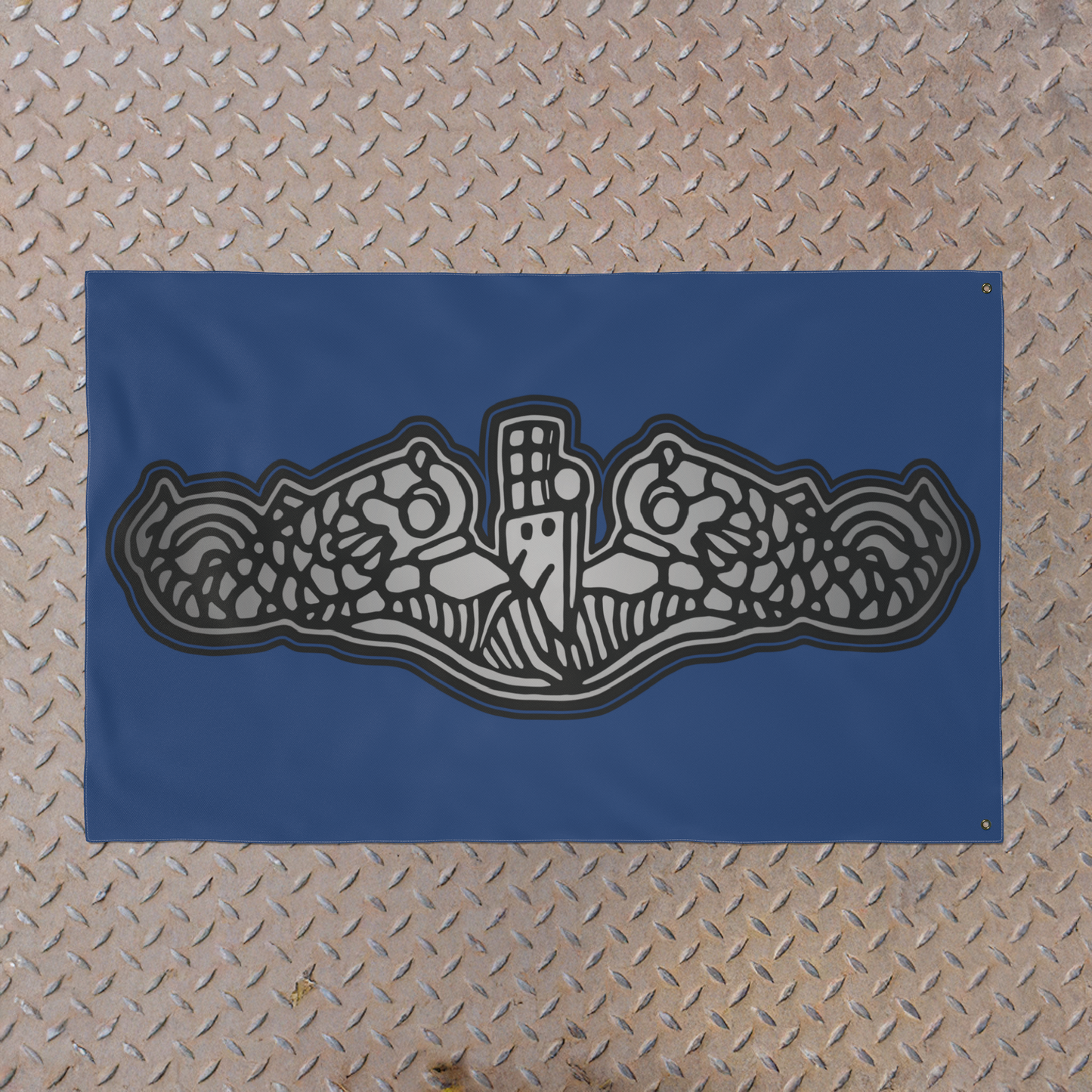 US Naval Submarine Force Silver Dolphins Double Sided Flag