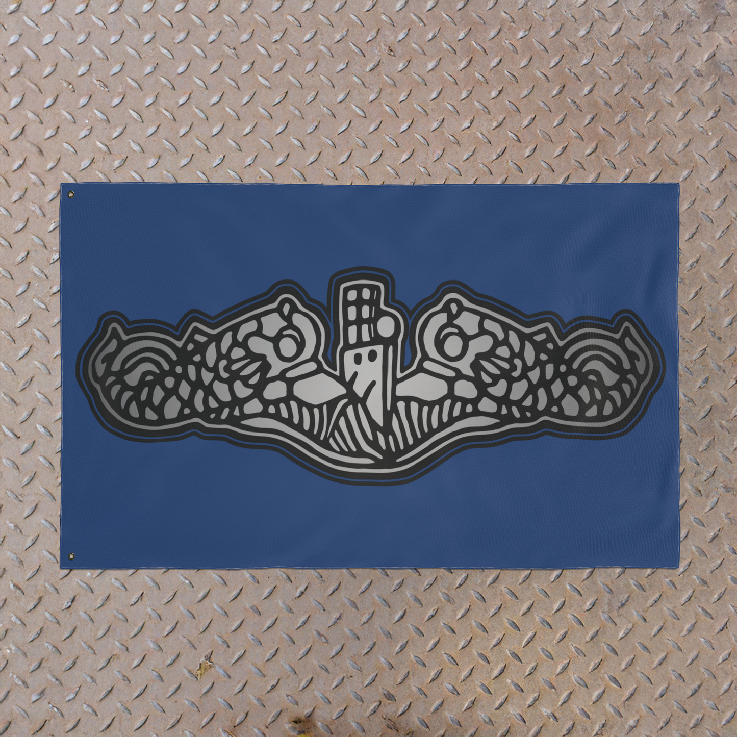 US Naval Submarine Force Silver Dolphins Double Sided Flag
