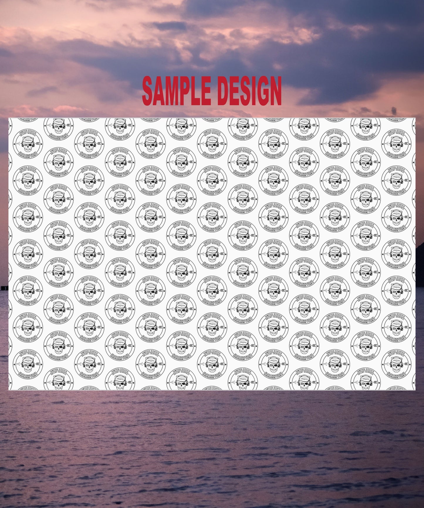 US Navy Submarine Force Silent Service Death From Below Sailor Skull with Dolphins White Gift Wrap Papers