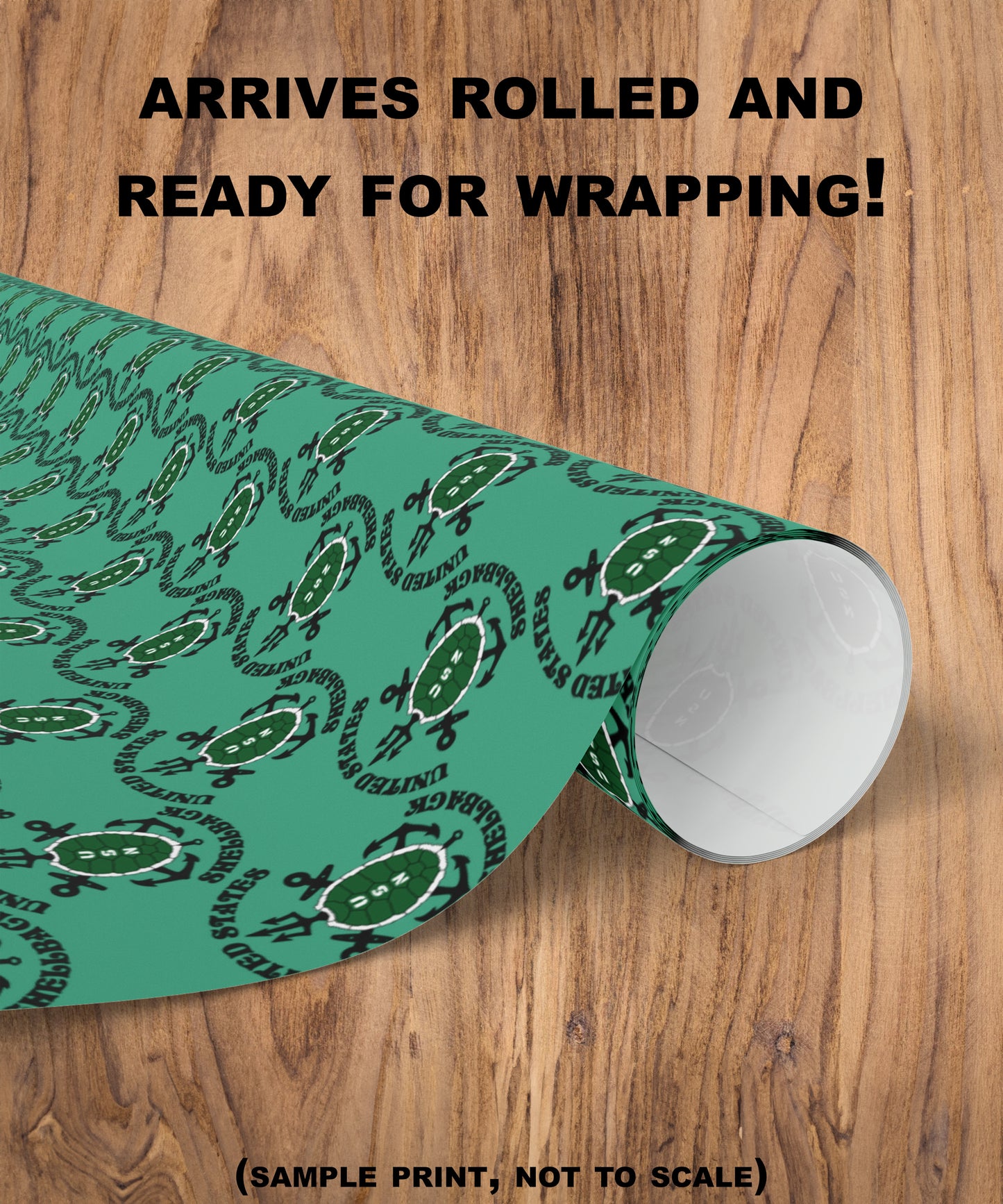 United States Navy Shellback Ancient Order of the Deep Naval Line-crossing Ceremony Seafoam Green Gift Wrap Papers
