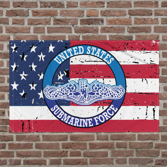 United States Navy Submarine Force Silent Service White Dolphins American Flag