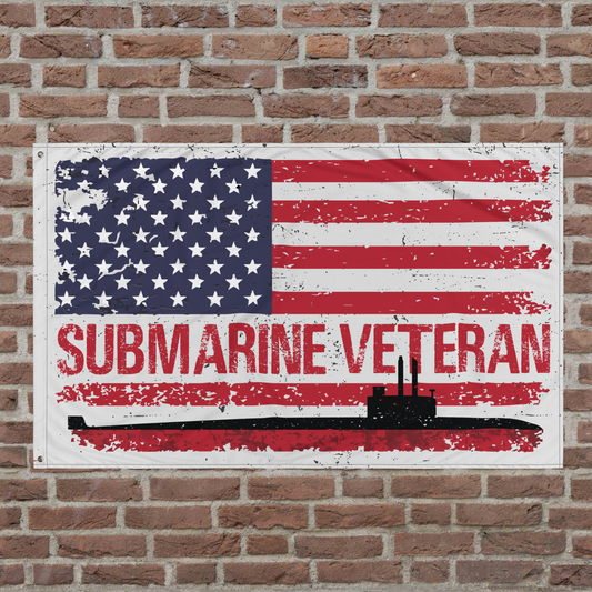 United States Navy Submarine Force Silent Service Veteran Distressed USA Flag