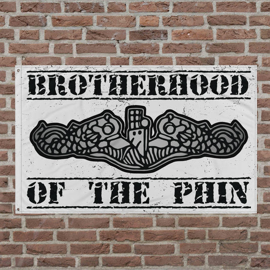 United States Navy Brotherhood of the Phin Submarine Force Silver Dolphins Distressed White Flag