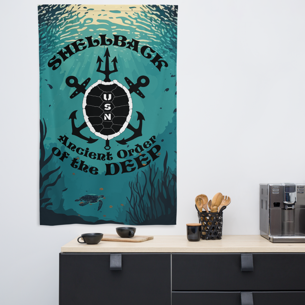 USN Shellback Ancient Order of the Deep Equator Crossing the Line Flag